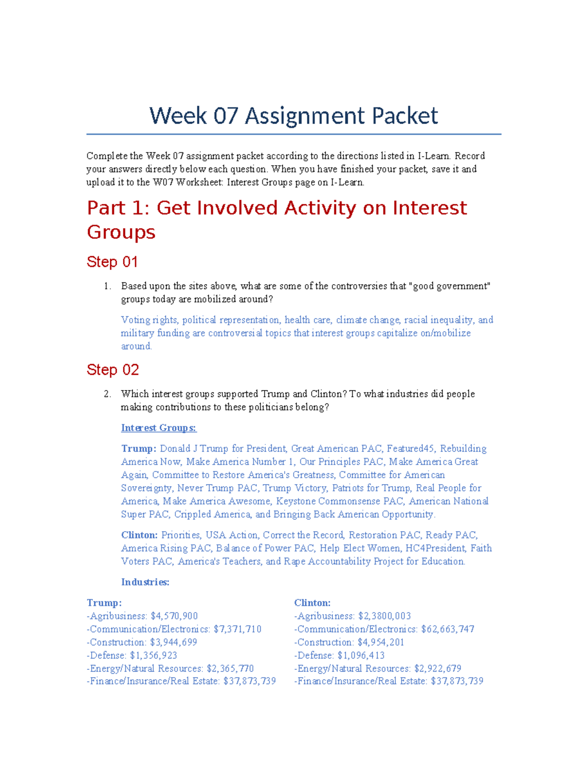 Polsc 110 samanthadalton week07Assignment Packet - Week 07 Assignment ...