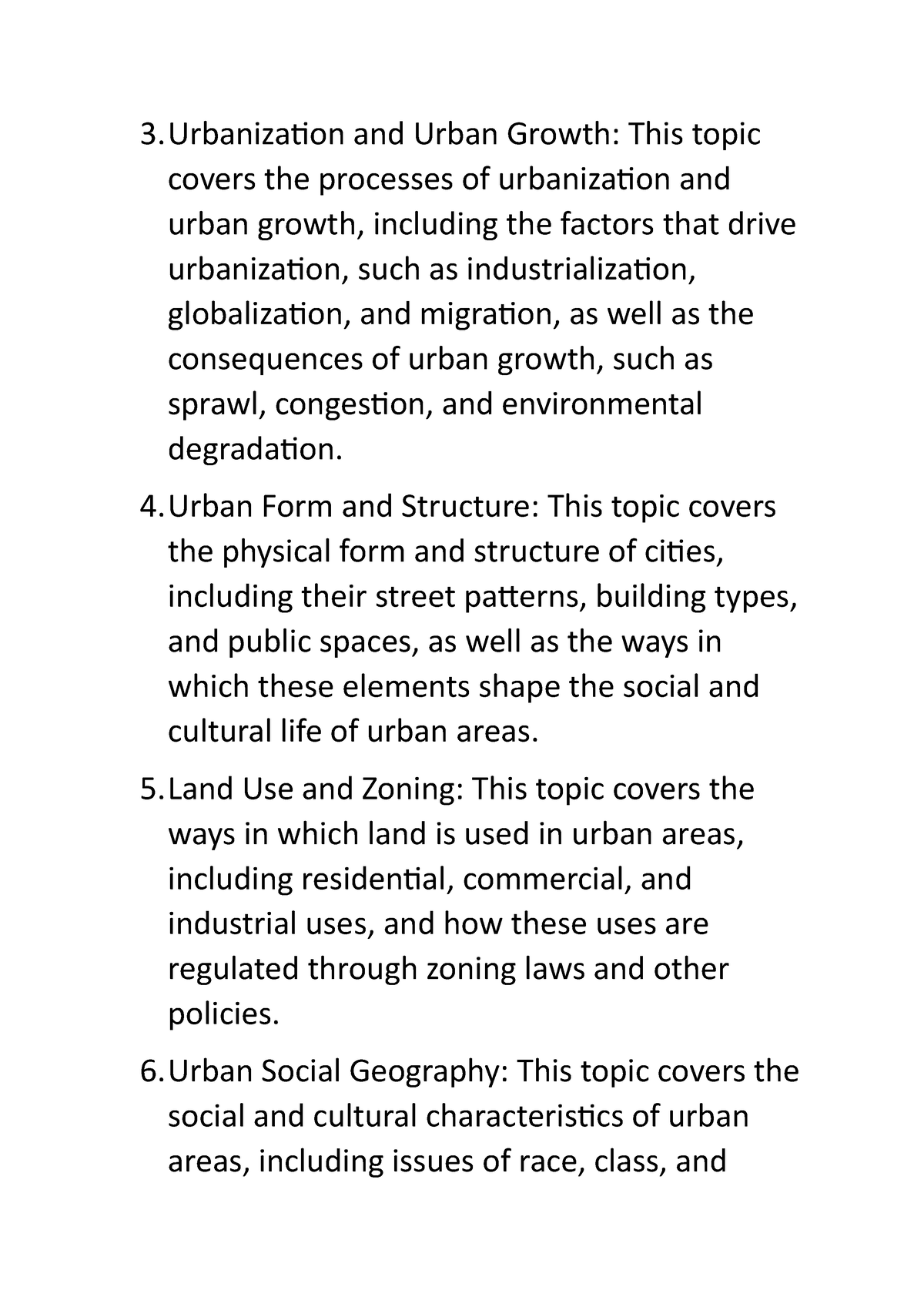 thesis topic for urbanization