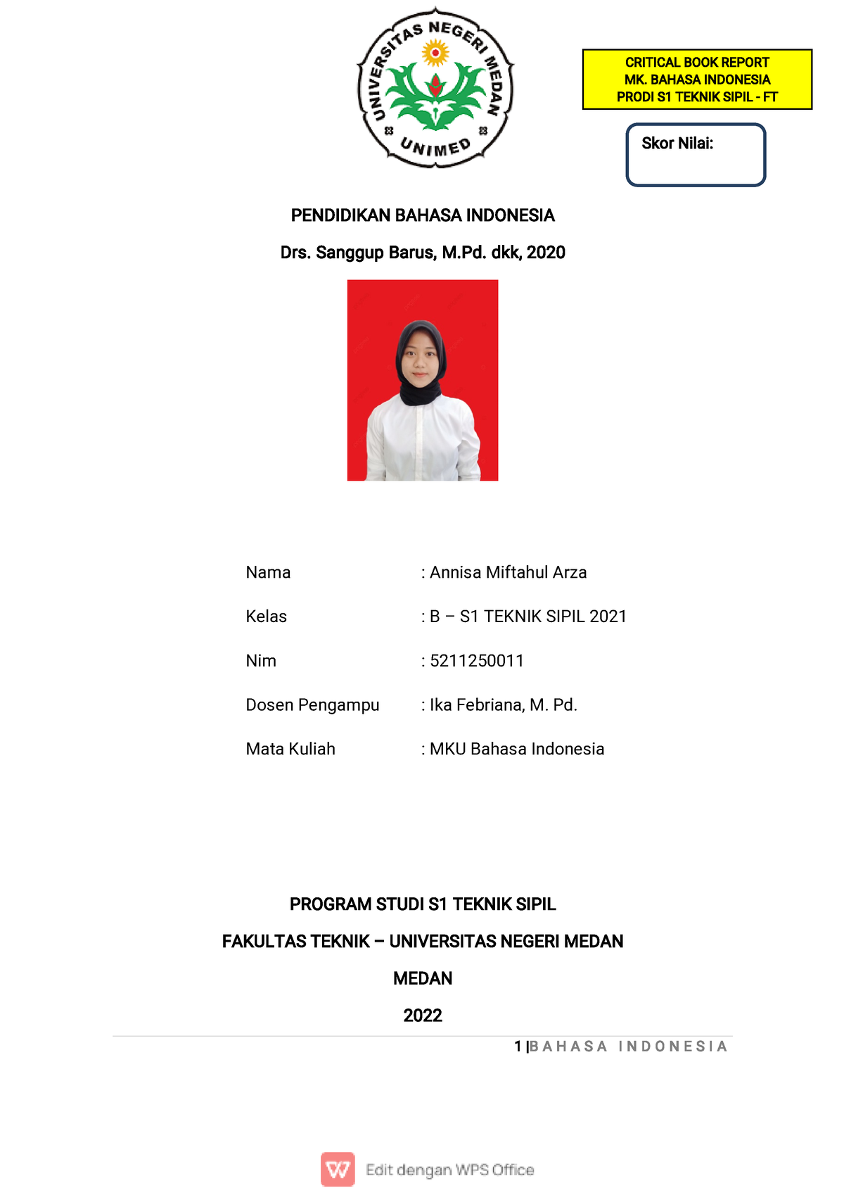 CBR B.INDO Annisa Miftahul ARZA - PENDIDIKANBAHASAINDONESIA Drs,M.Pd ...