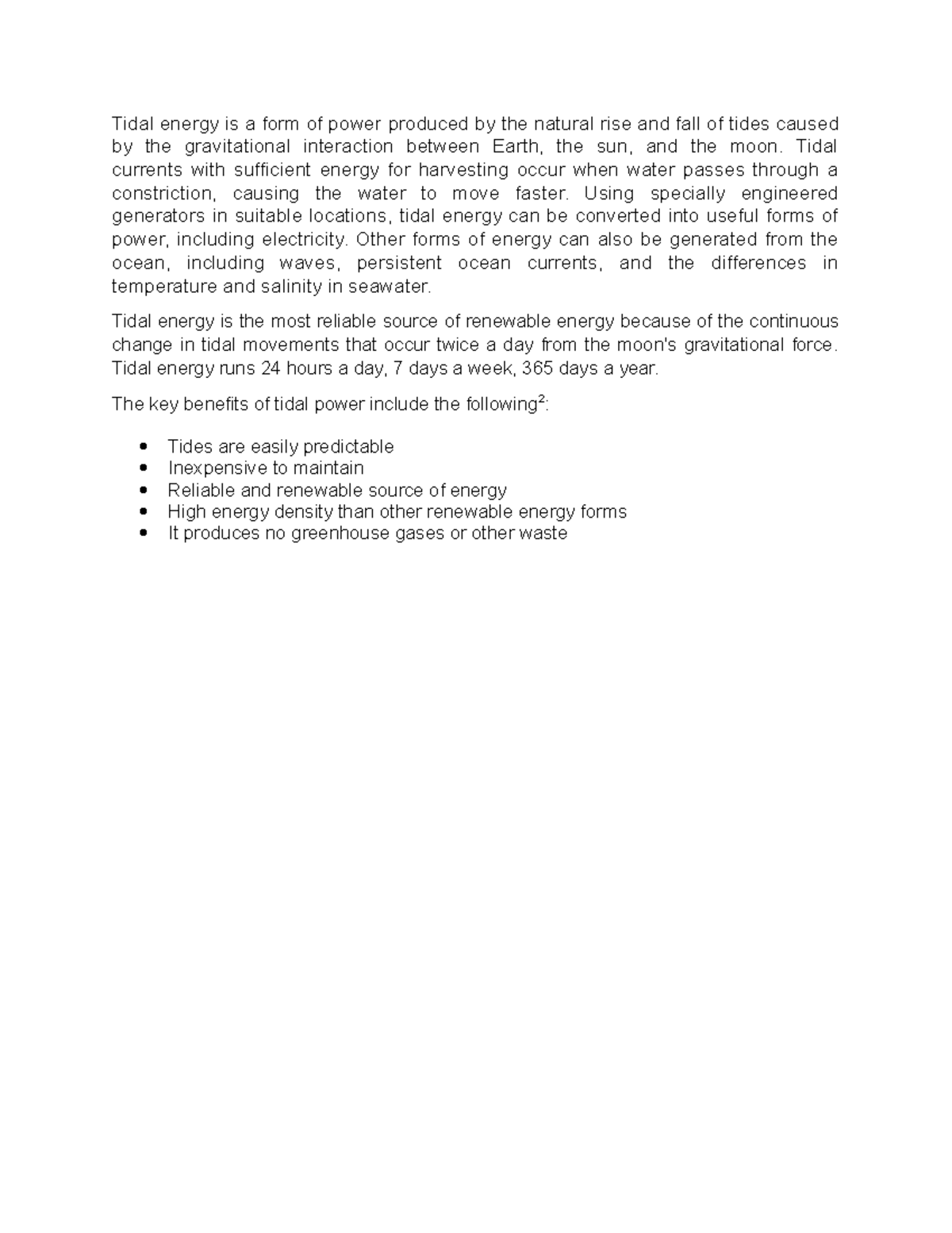 Tidal energy - Tidal currents with sufficient energy for harvesting ...