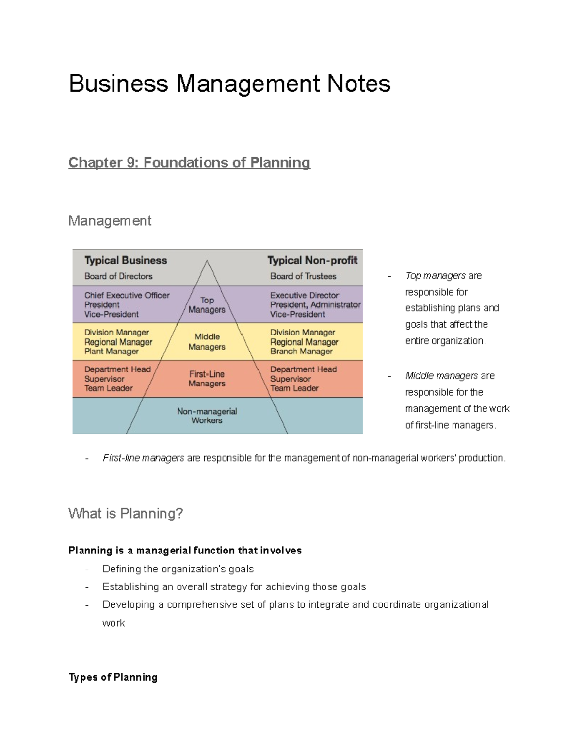 Business Management Final - Business Management Notes Chapter 9 ...