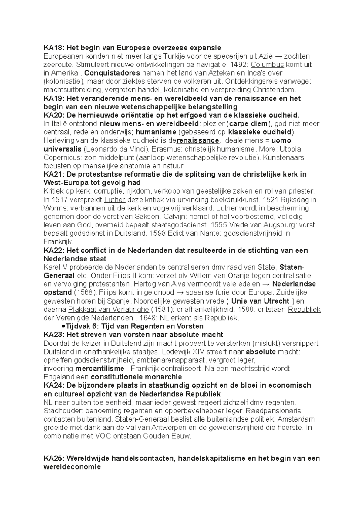 Kenmerkende Aspecten HAVO Uitgelegd Beknopt 16 T/m 20 E Eeuw Examen ...