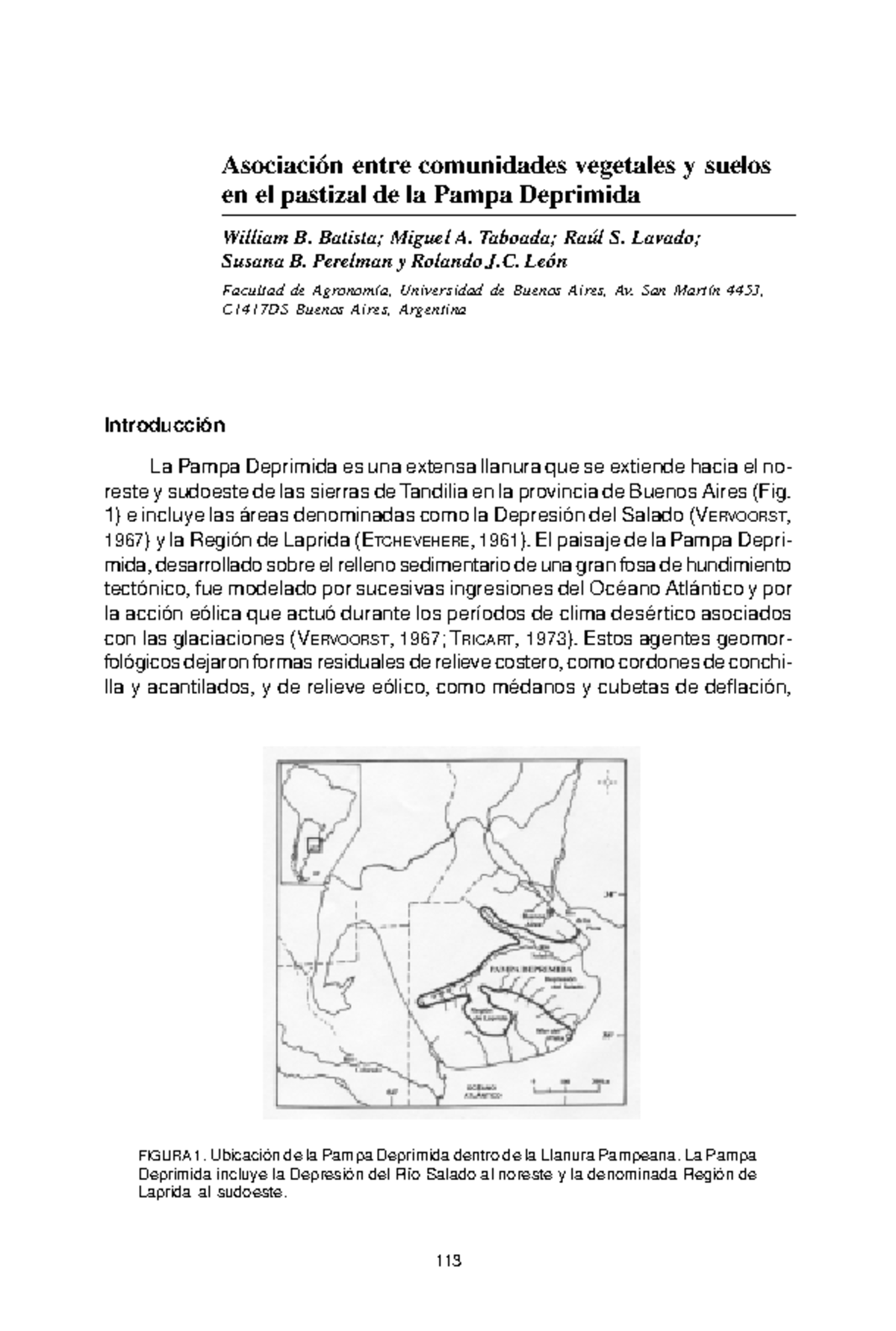 LA Pampa Deprimida Suelos Y Comunidades Vegetales - ASOCIACIÓN ENTRE ...