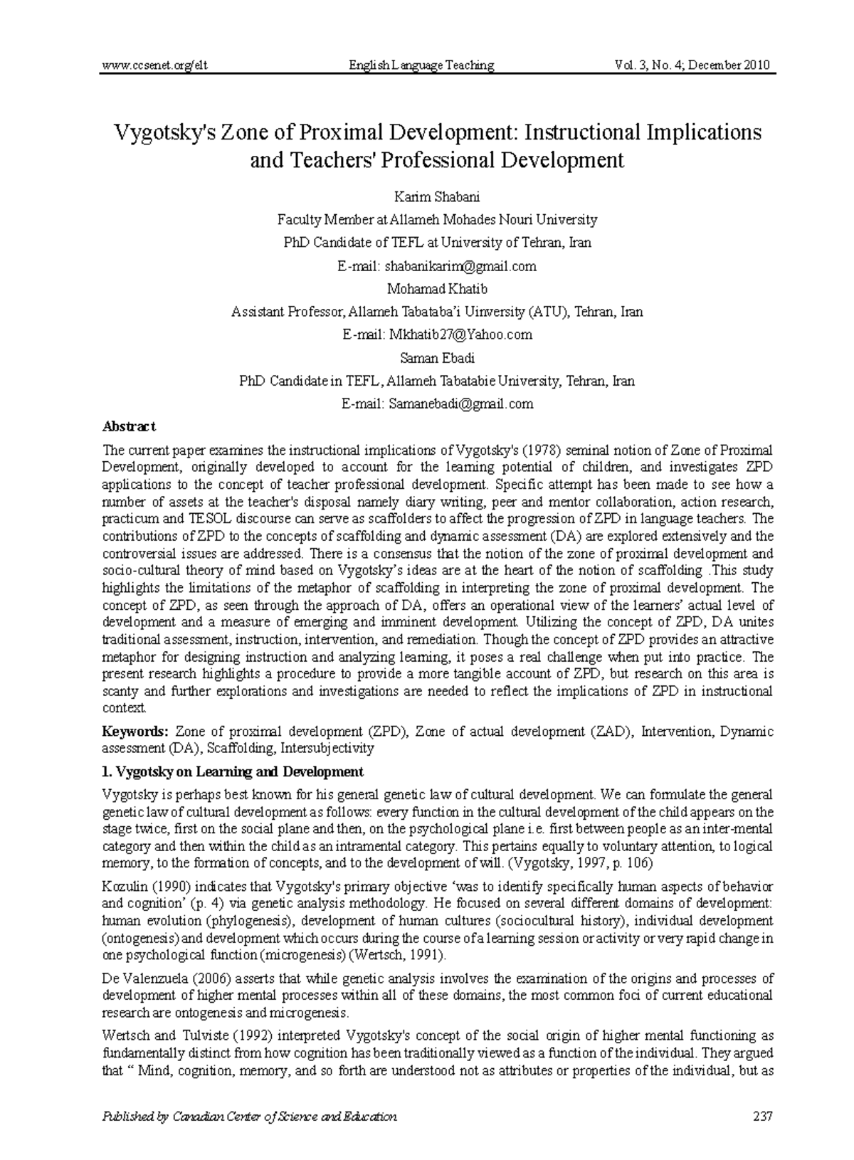 EJ1081990 Lesson 1 Published by Canadian Center of Science and