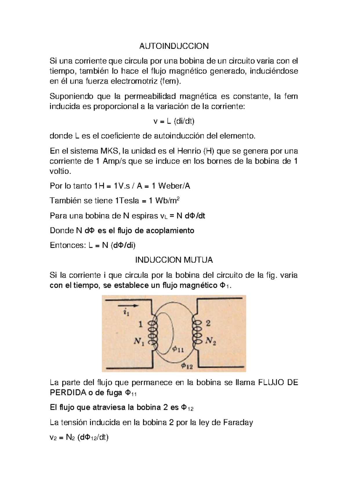 Autoinduccion para 4to ciclo de ingenieria - AUTOINDUCCION Si una ...