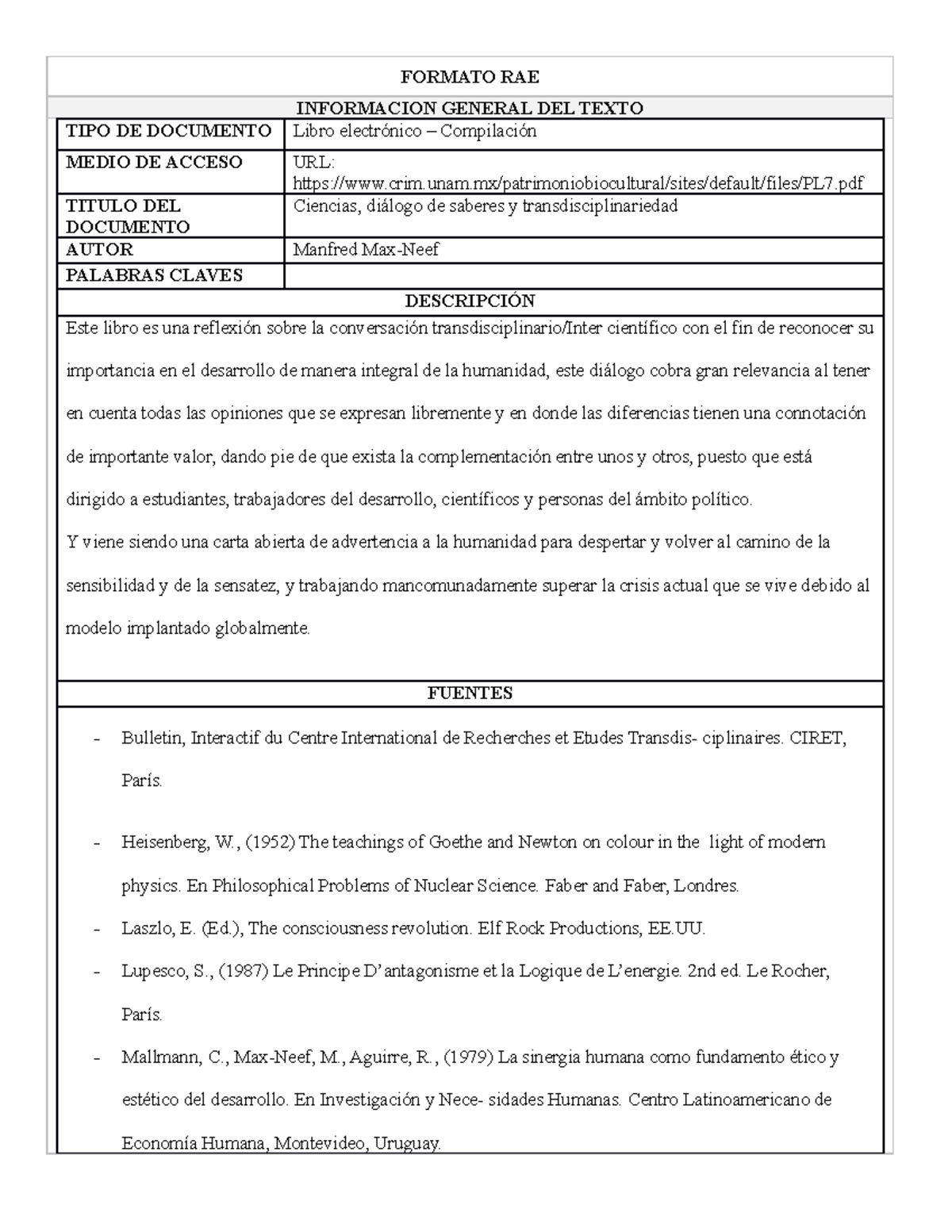 Formato RAE_ para desarrollo - FORMATO RAE INFORMACION GENERAL DEL ...