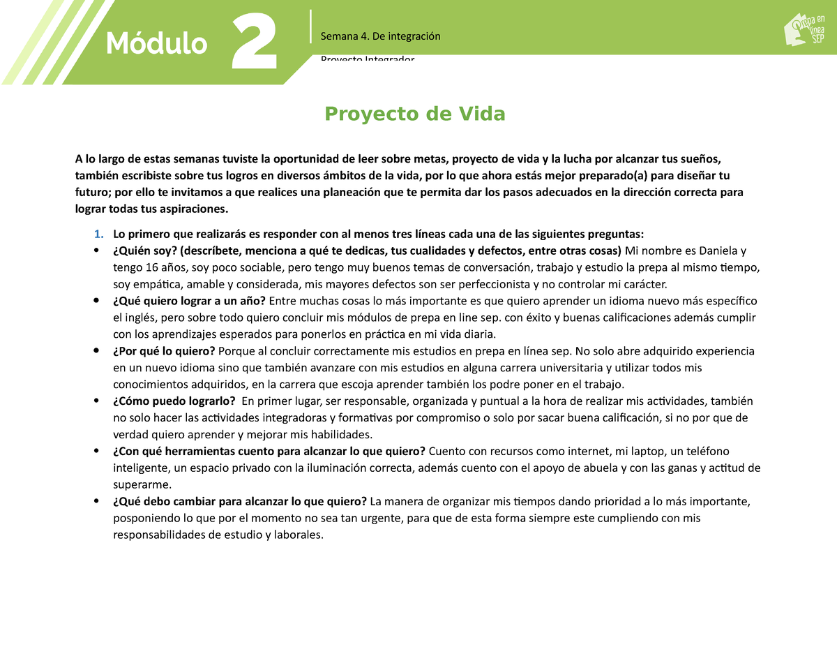 Modulo 2 Semana 4 Mi Proyecto De Vida