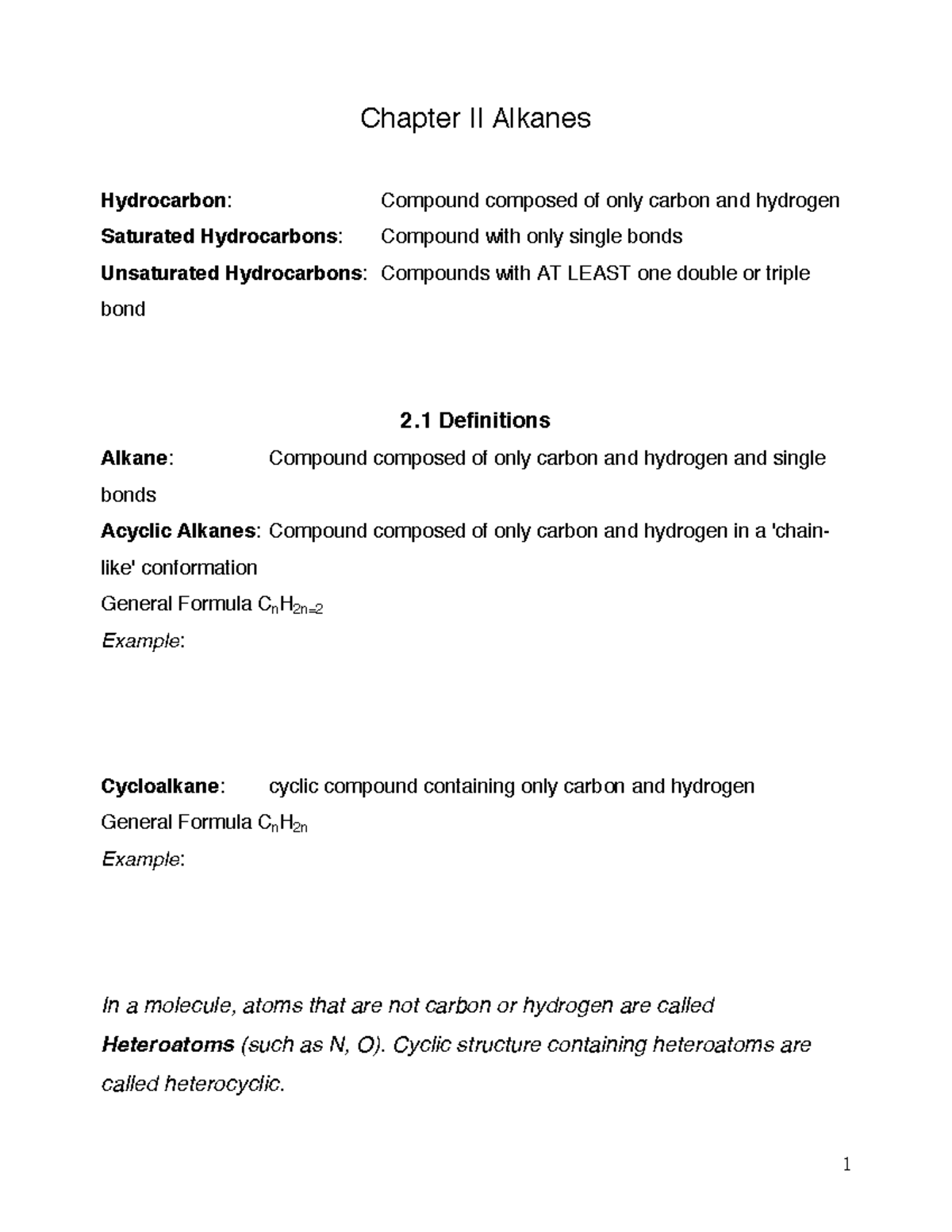 Chapter 2 - Notes for Organic Chemistry 1 with Weck - Chapter II ...