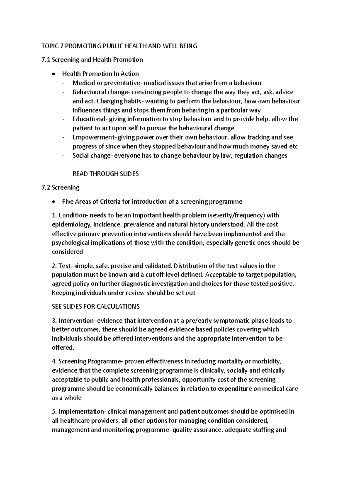 Topic 7 Promoting Public Health AND WELL Being - TOPIC 7 PROMOTING ...