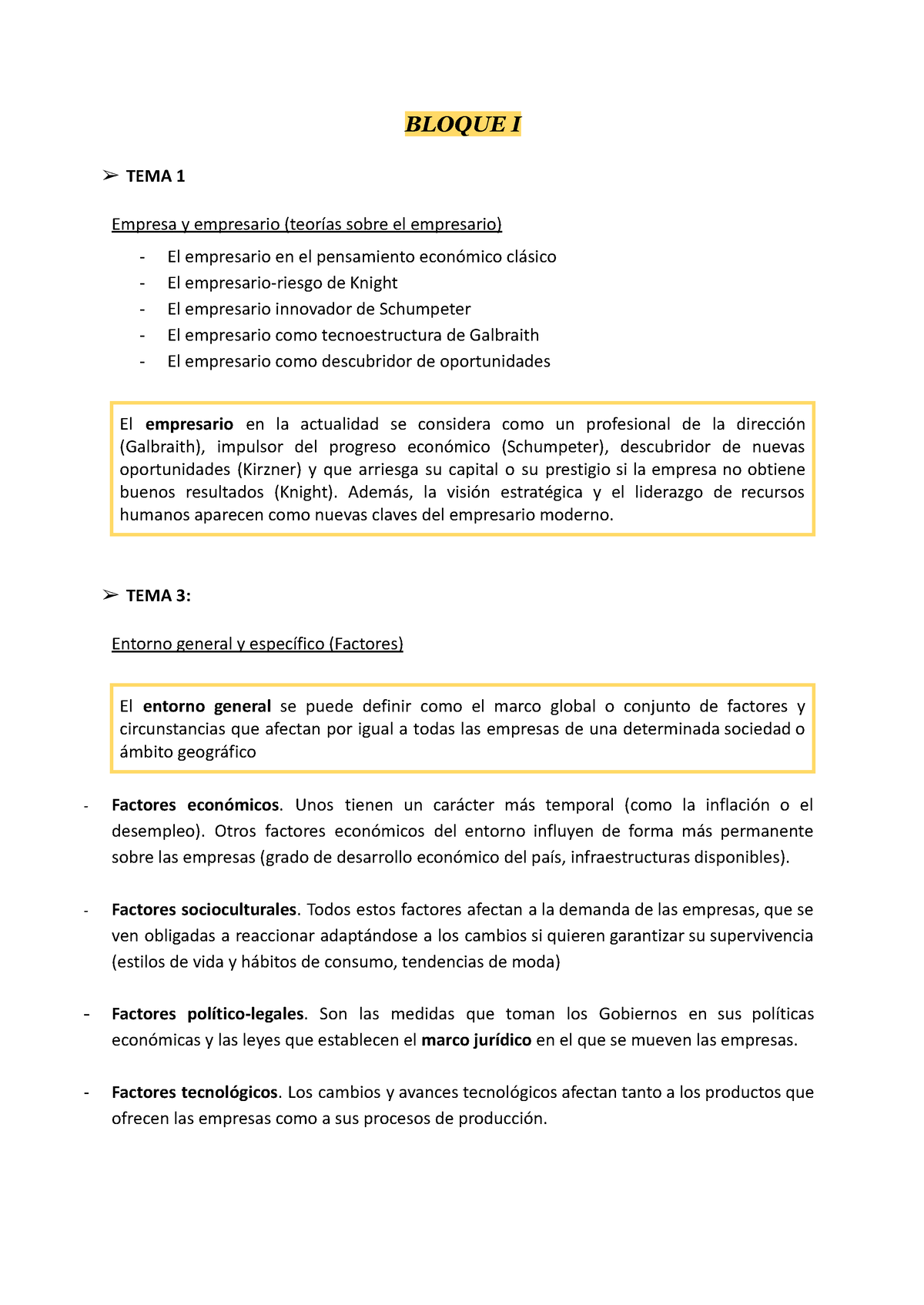 EBAU Economía - EBAU CANARIAS - BLOQUE I TEMA 1 Empresa Y Empresario ...