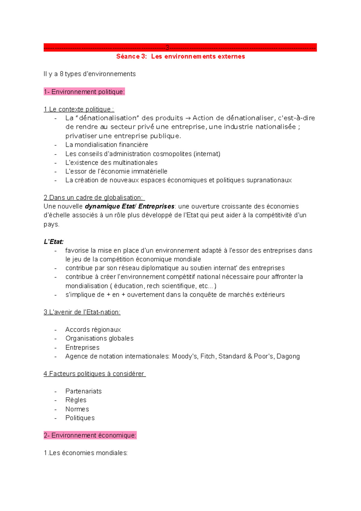 Chap Mkg Notes De Cours S Ance Les Environnements