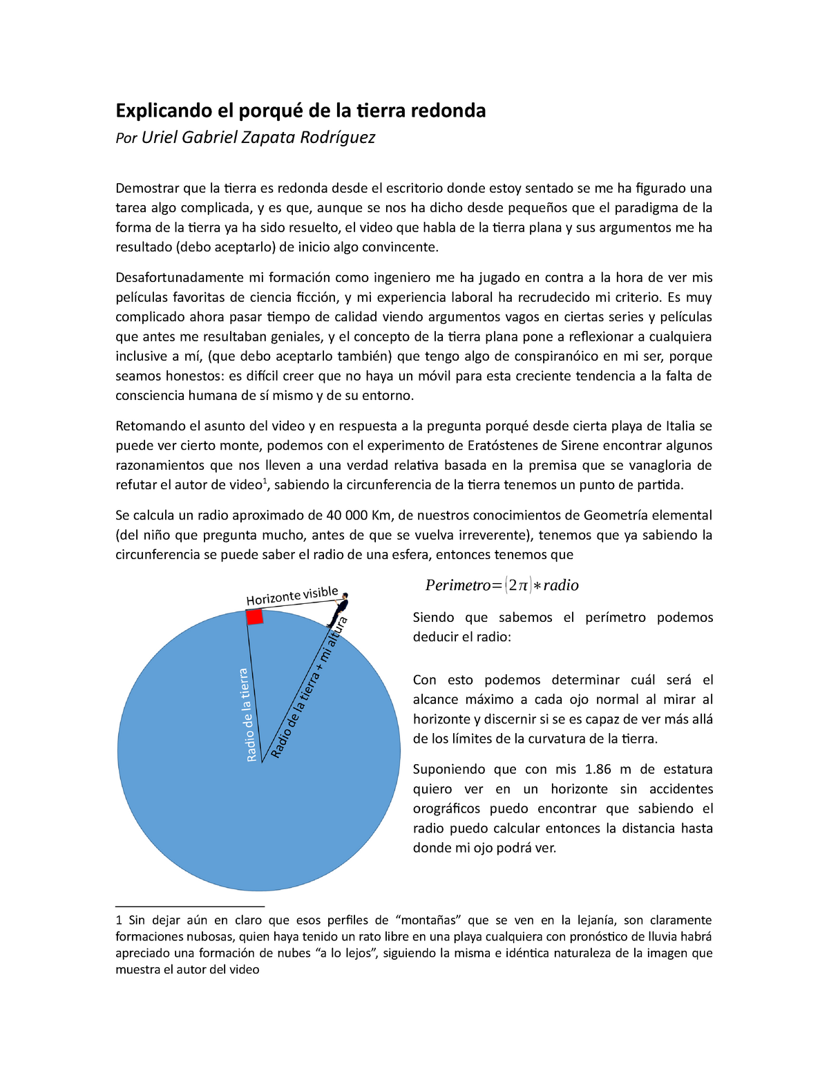 Explicando El Porque De La Tierra Redonda Uv Studocu