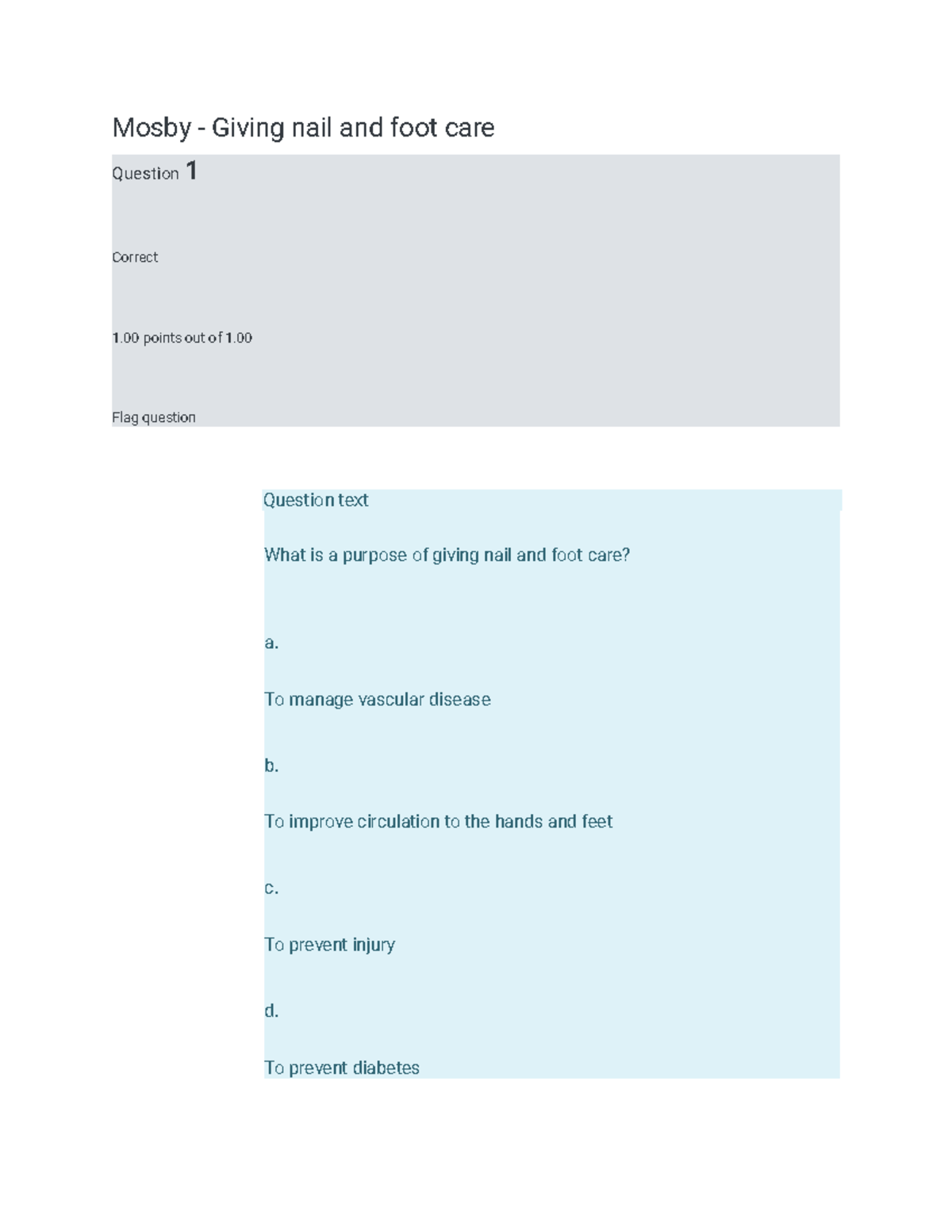 Mosby Giving nail and foot care Mosby Giving nail and foot care