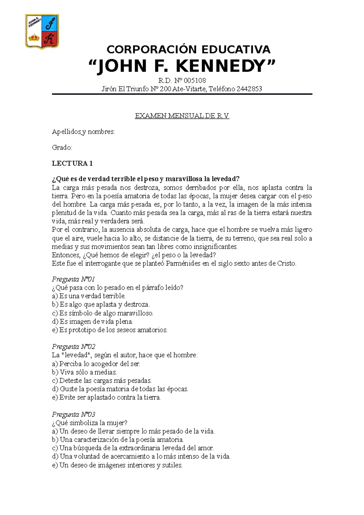 Examen Mensual DE RV - dfjktrhrt - CORPORACIÓN EDUCATIVA “JOHN F ...