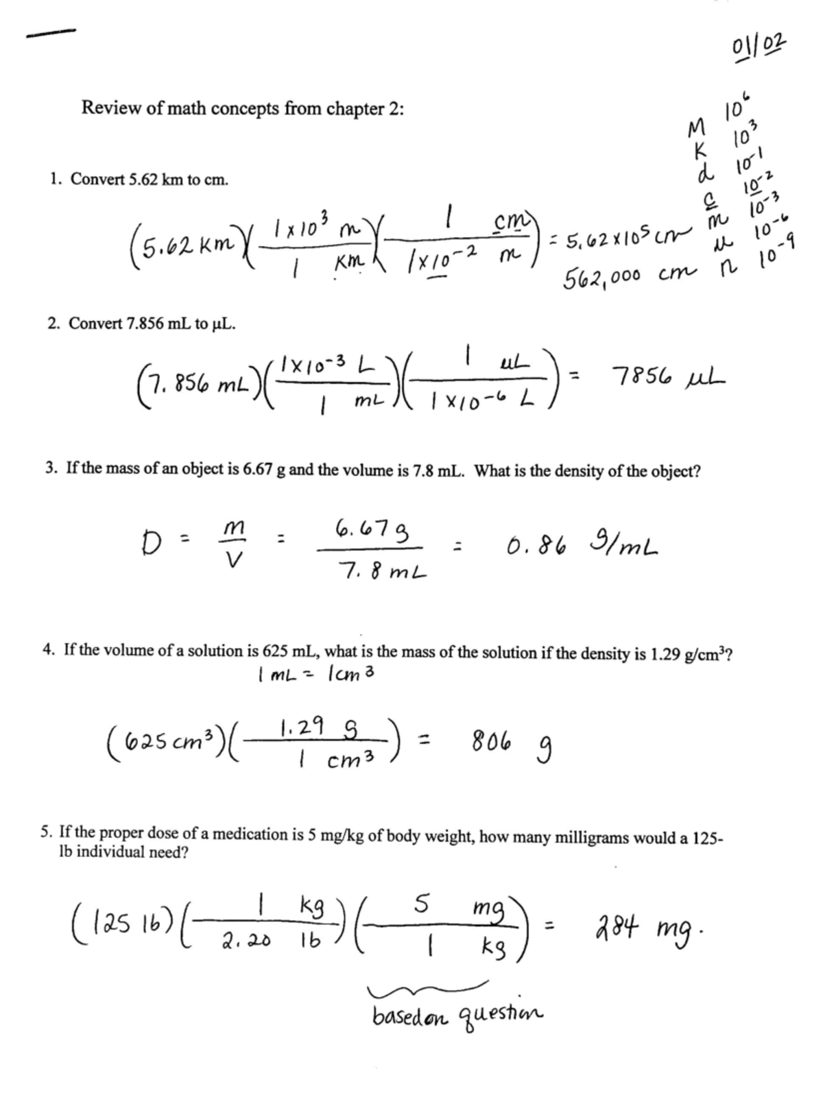 Review Chapter 2 Assignment with Answers Chemistry General 100-5 - CHEM ...