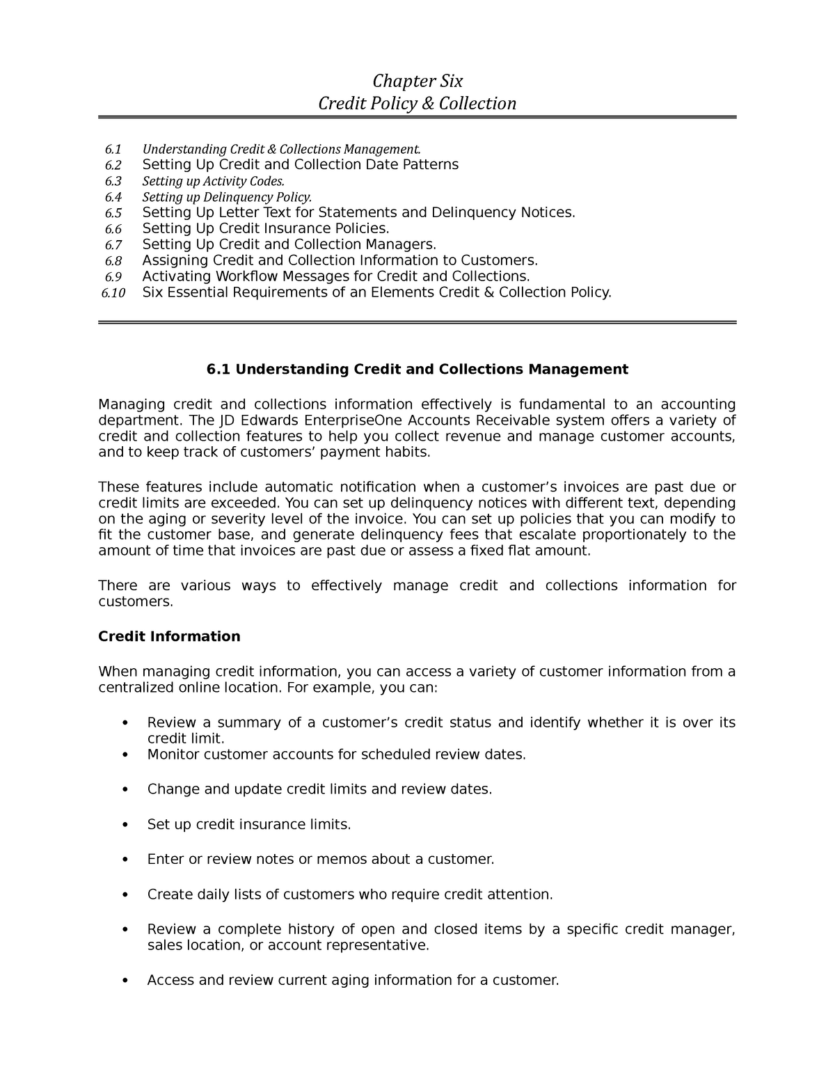 Chapter-06 Credit Policy & Collection - Chapter Six Credit Policy ...