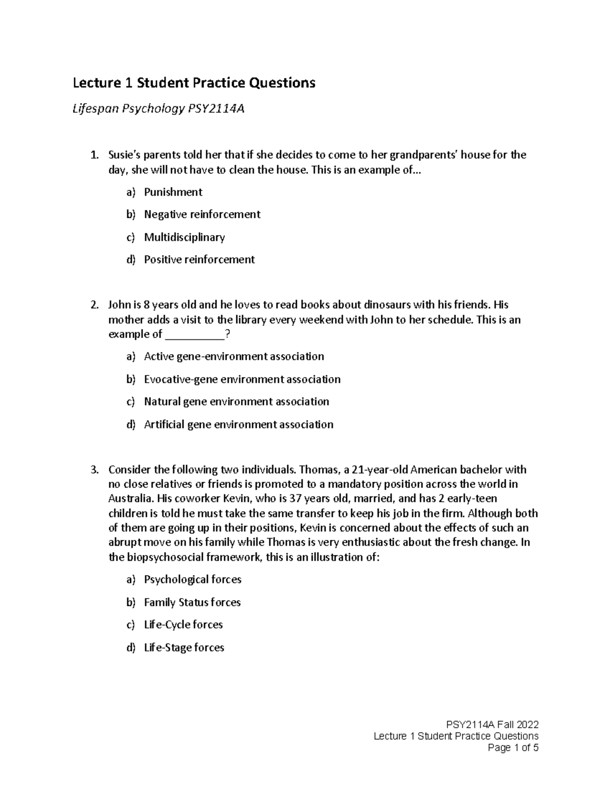 Lecture 1 student practice questions 2022 - PSY2114A Fall 2022 Lecture ...