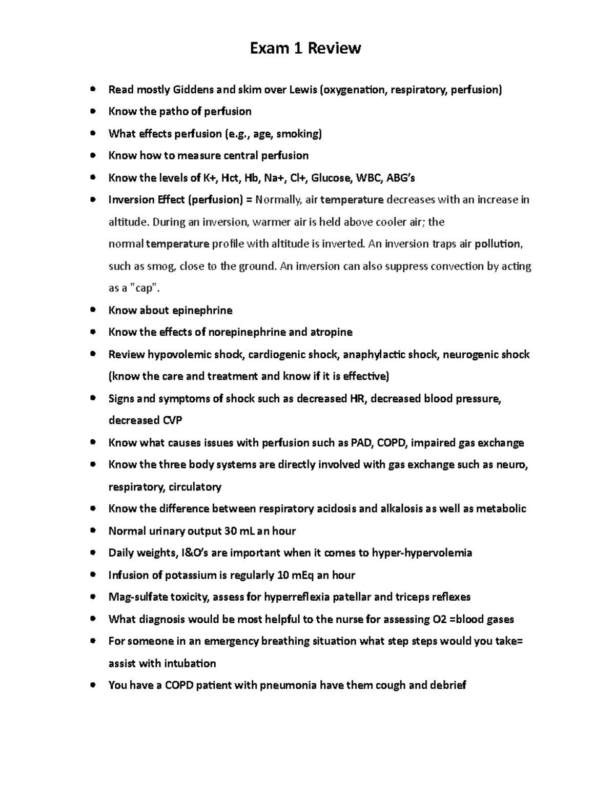 Exam 1 Review - Lecture notes 1 - Exam 1 Review Read mostly Giddens and ...