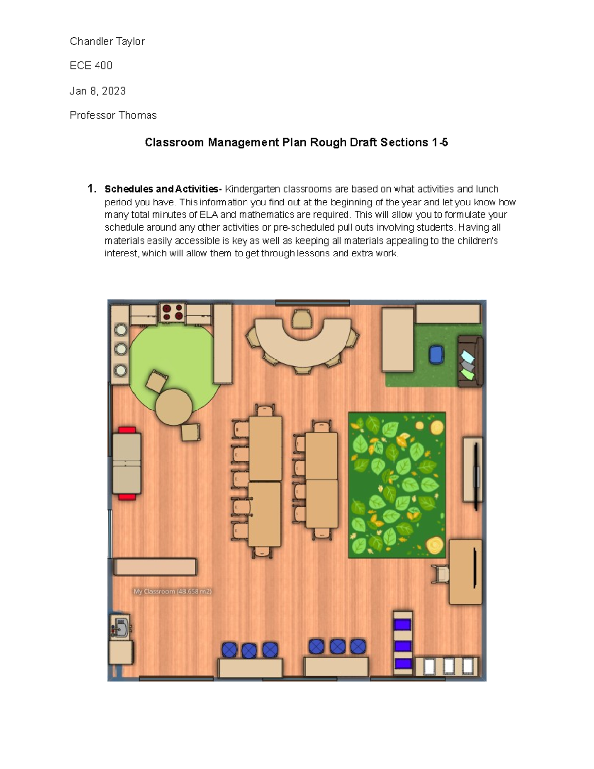 classroom management plan assignment