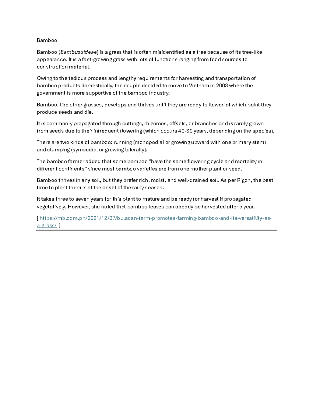 Bamboo i Bamboo Bamboo (Bambusoideae) is a grass that is often