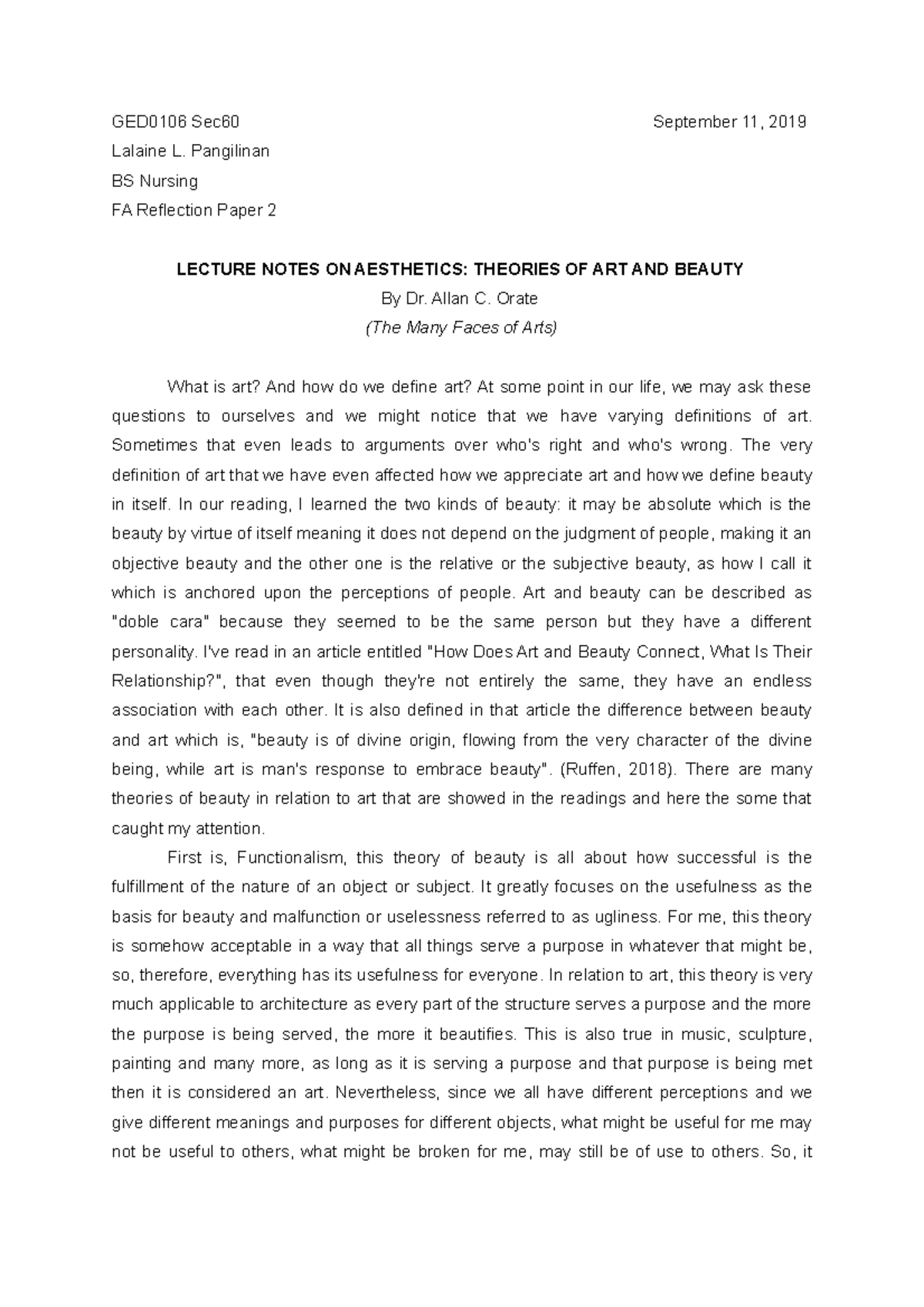 art importance essay