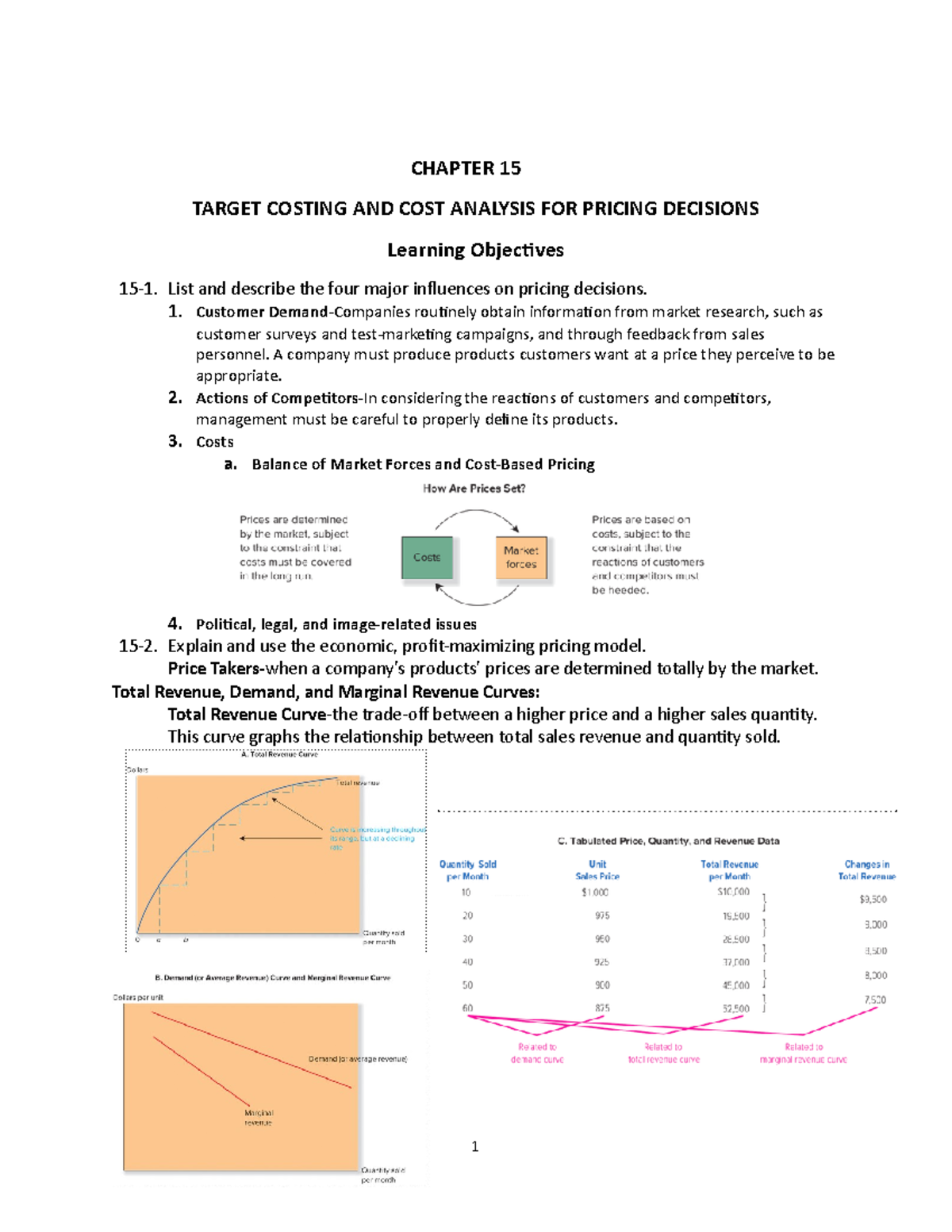 Chapter 15 Outline & Comments - CHAPTER 15 TARGET COSTING AND COST ...