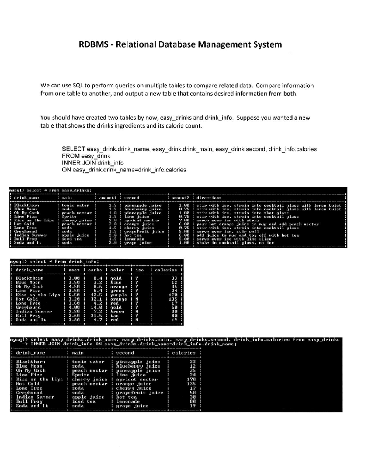 Rdbms - Jonathan Penava - We can use SQL to perform queries on multiple ...
