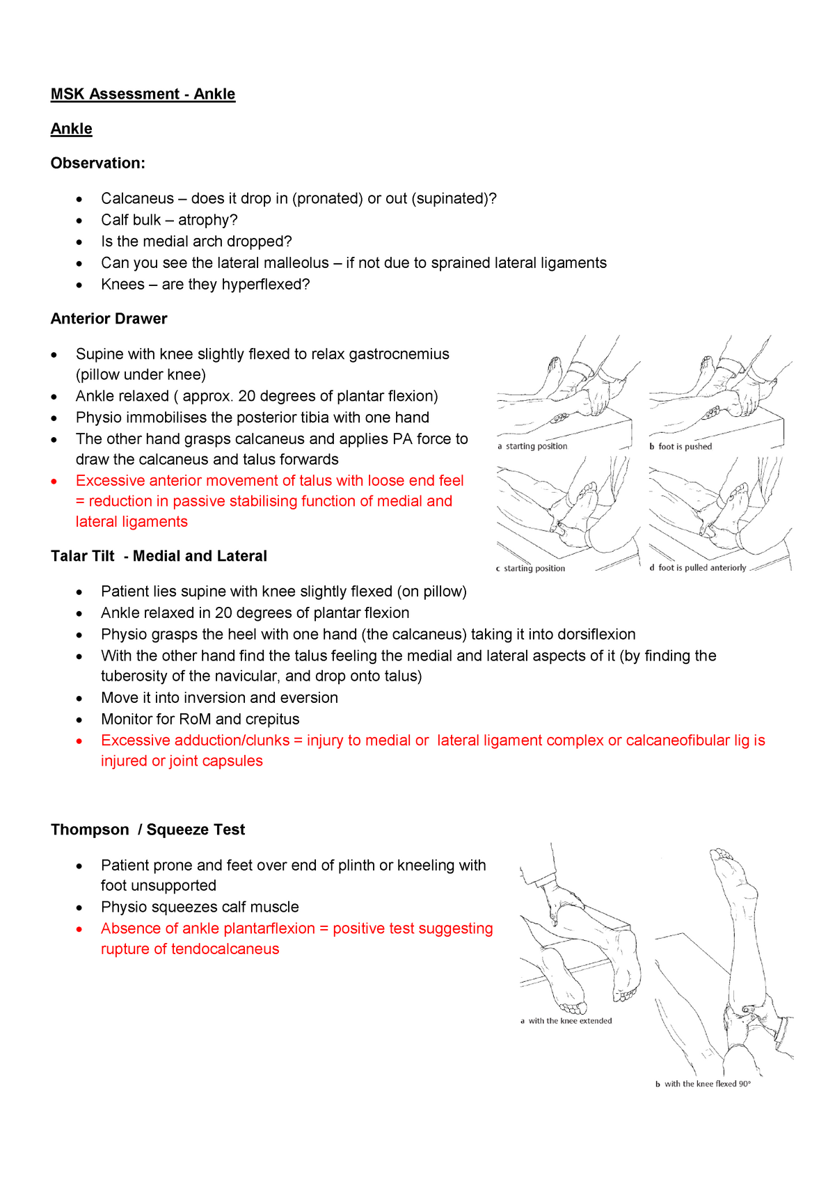 Ankle - Modified - Lecture Notes, Different Topics Covered 1. - MSK ...