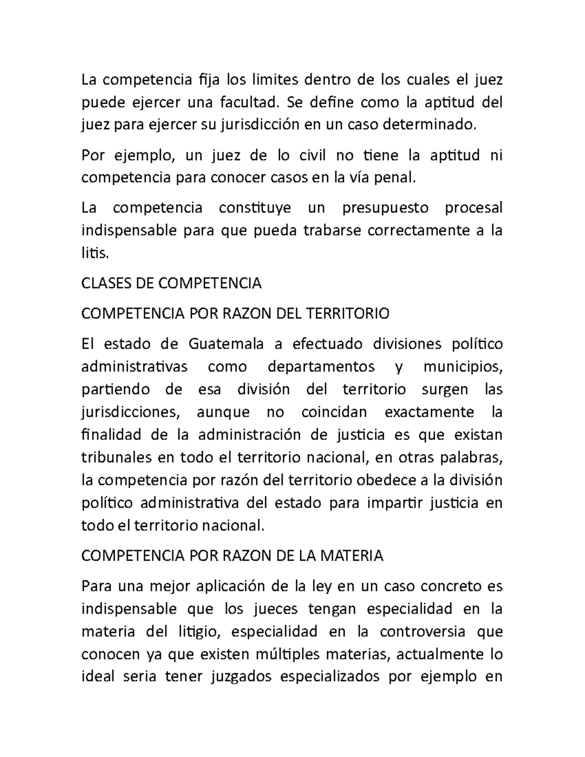 Exposicion derecho procesal civil y mercantil - La competencia fija los ...