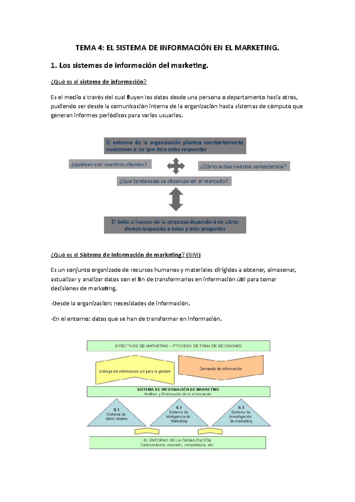 Tema 4 Marketing Digital - TEMA 4: EL SISTEMA DE INFORMACIÓN EN EL ...