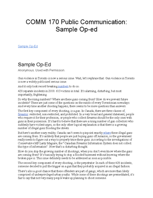 Sample Pre-Drafting Assignment One (2021) - COMM 170 Sample Assignments ...
