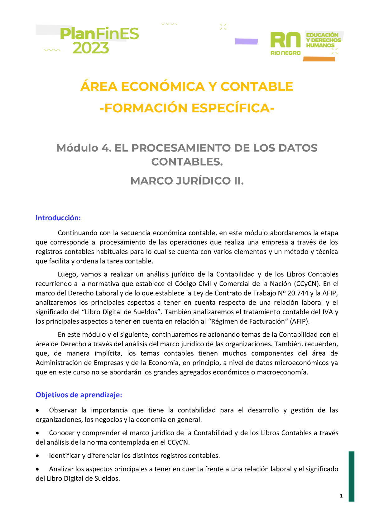 Módulo 4 Formación Específica Área Económica Y Contable - ¡REA ECON ...