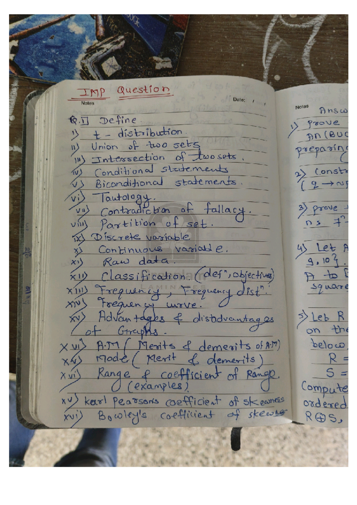 Document from ~Shaikh~ - IMP Question Date: Notes Q Define Union t ...