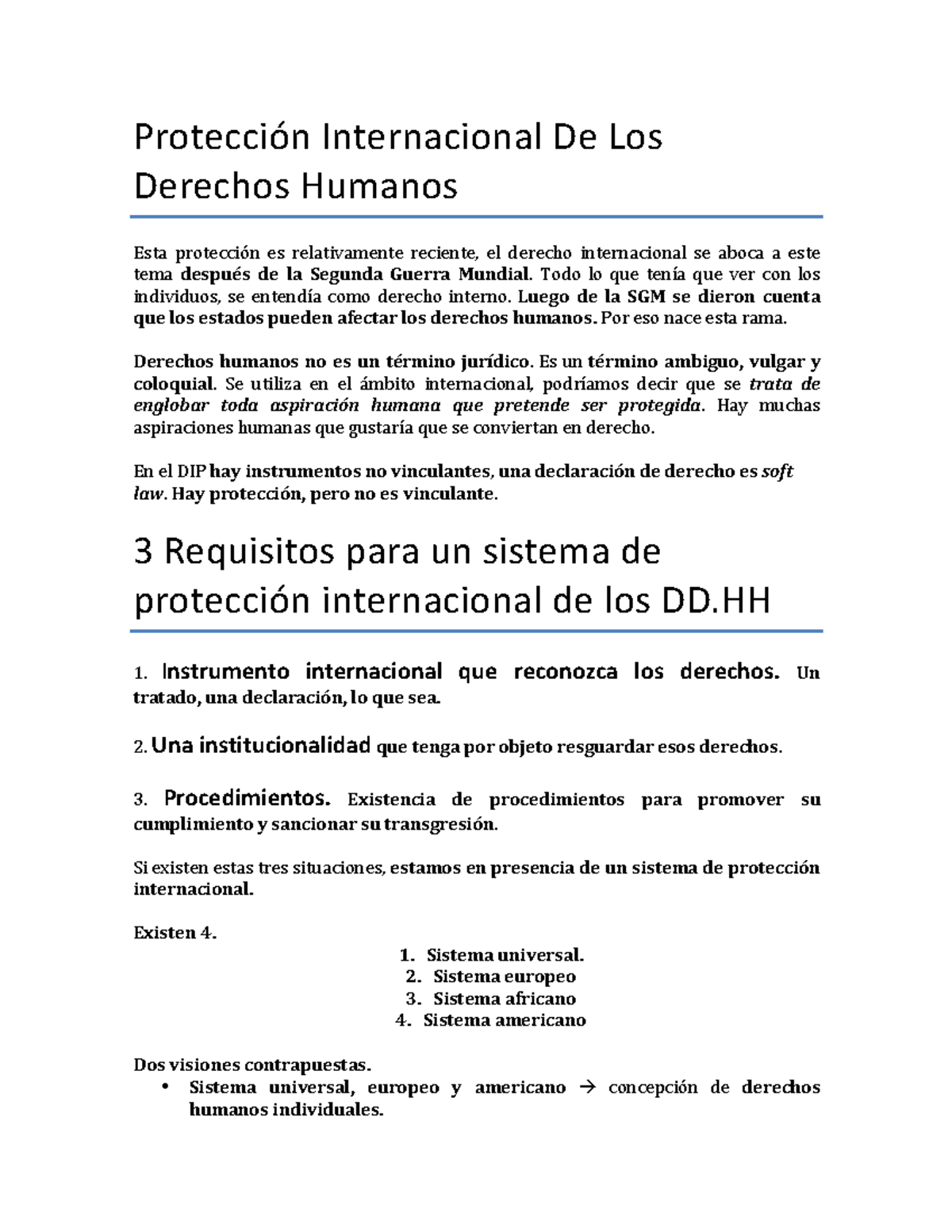Protección Internacional De Los Derechos Humanos - Protección ...