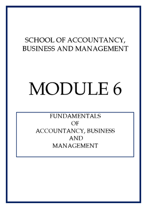 Fundamentals f of accounting 1-12 - S. 2022- MODULE 12 FUNDAMENTALS OF ...