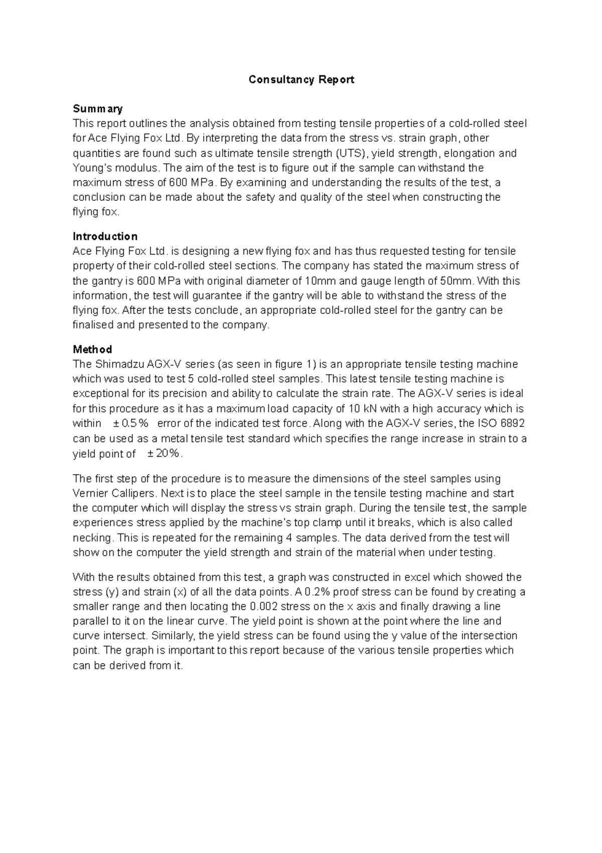 Consultancy Report - Consultancy Report Summary This report outlines ...