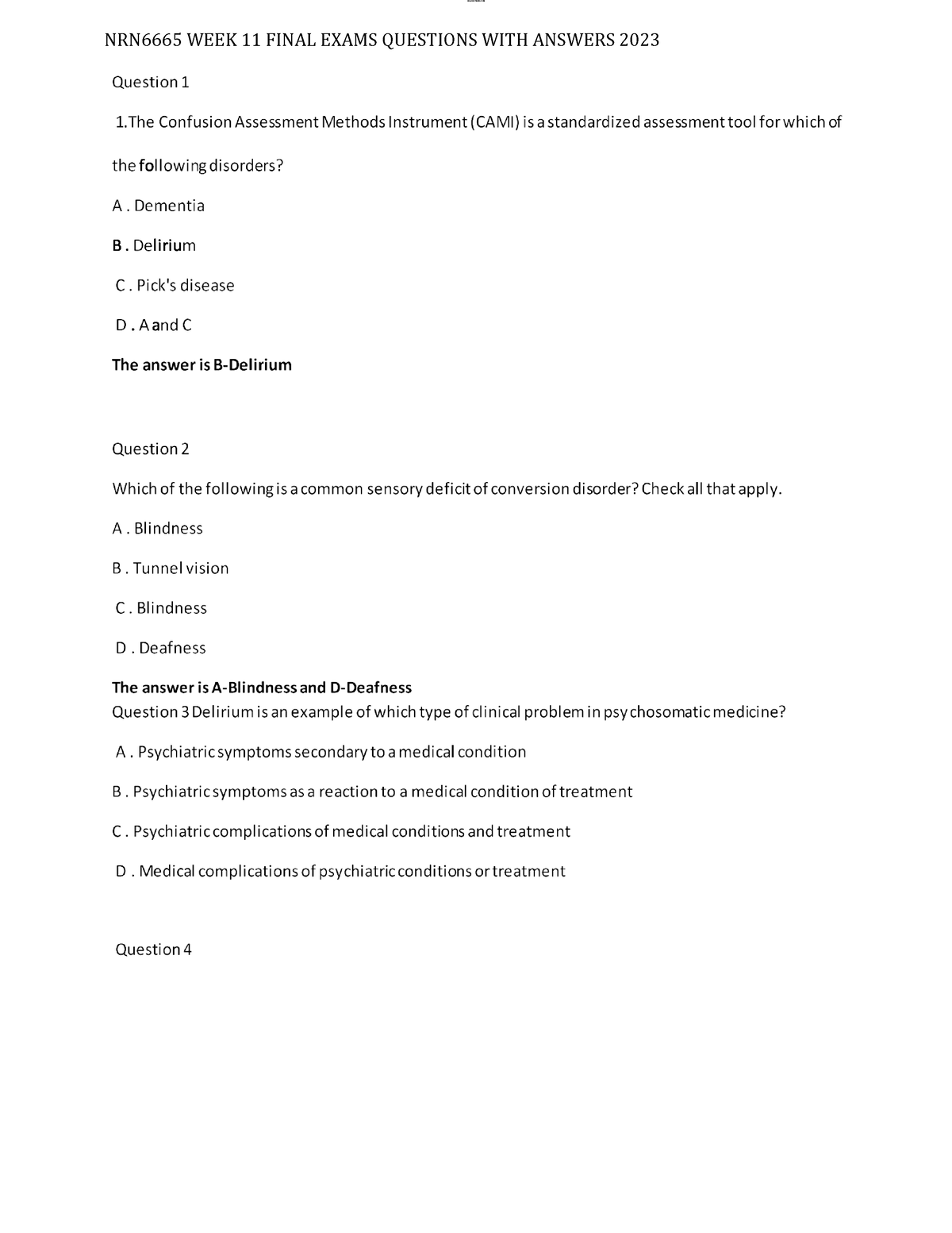 Nrnp 6665 Week 11 Final Exam Updated 2023 - BIO255 - Chamberlain ...