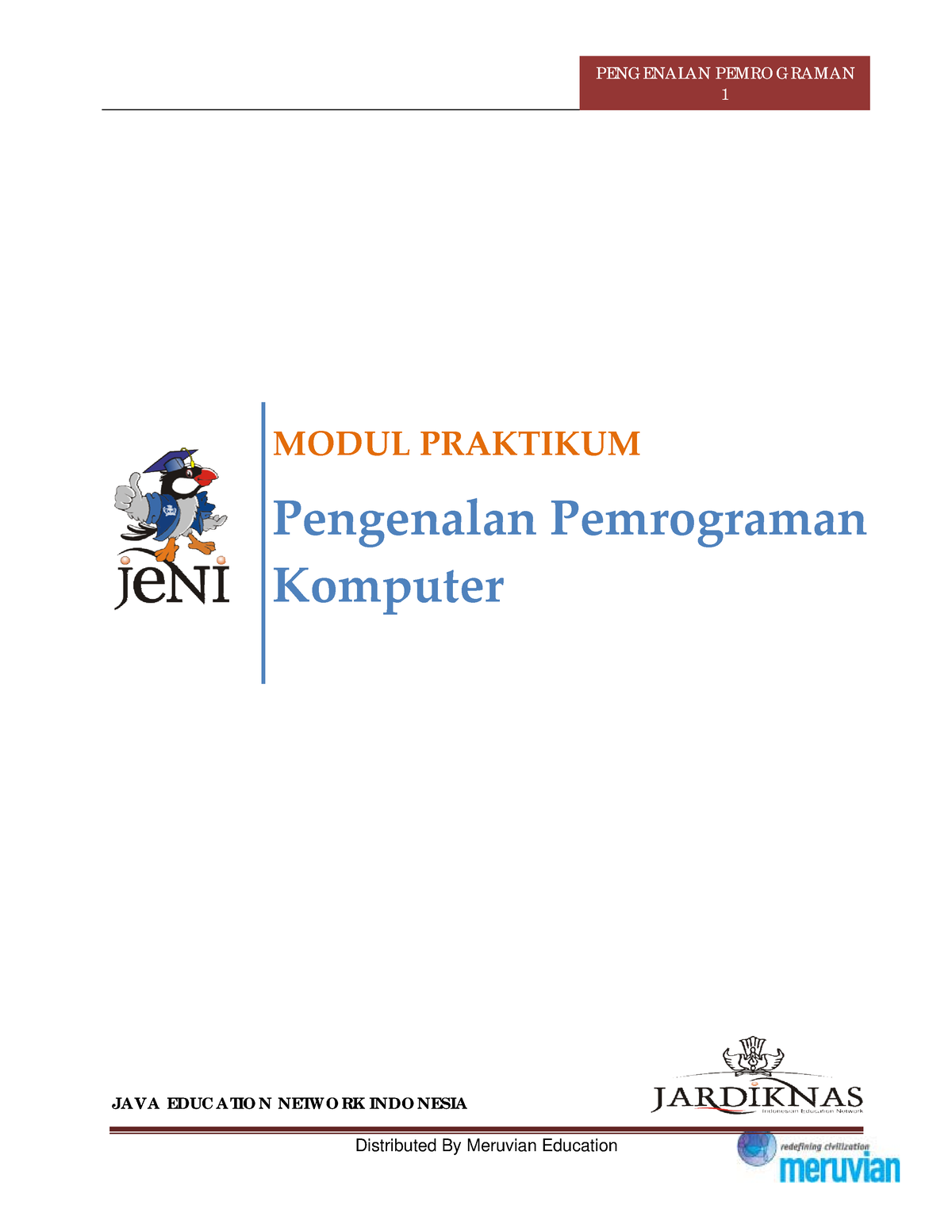 Cover Modul Praktikum Intro 1 - 1 MODUL PRAKTIKUM Pengenalan ...