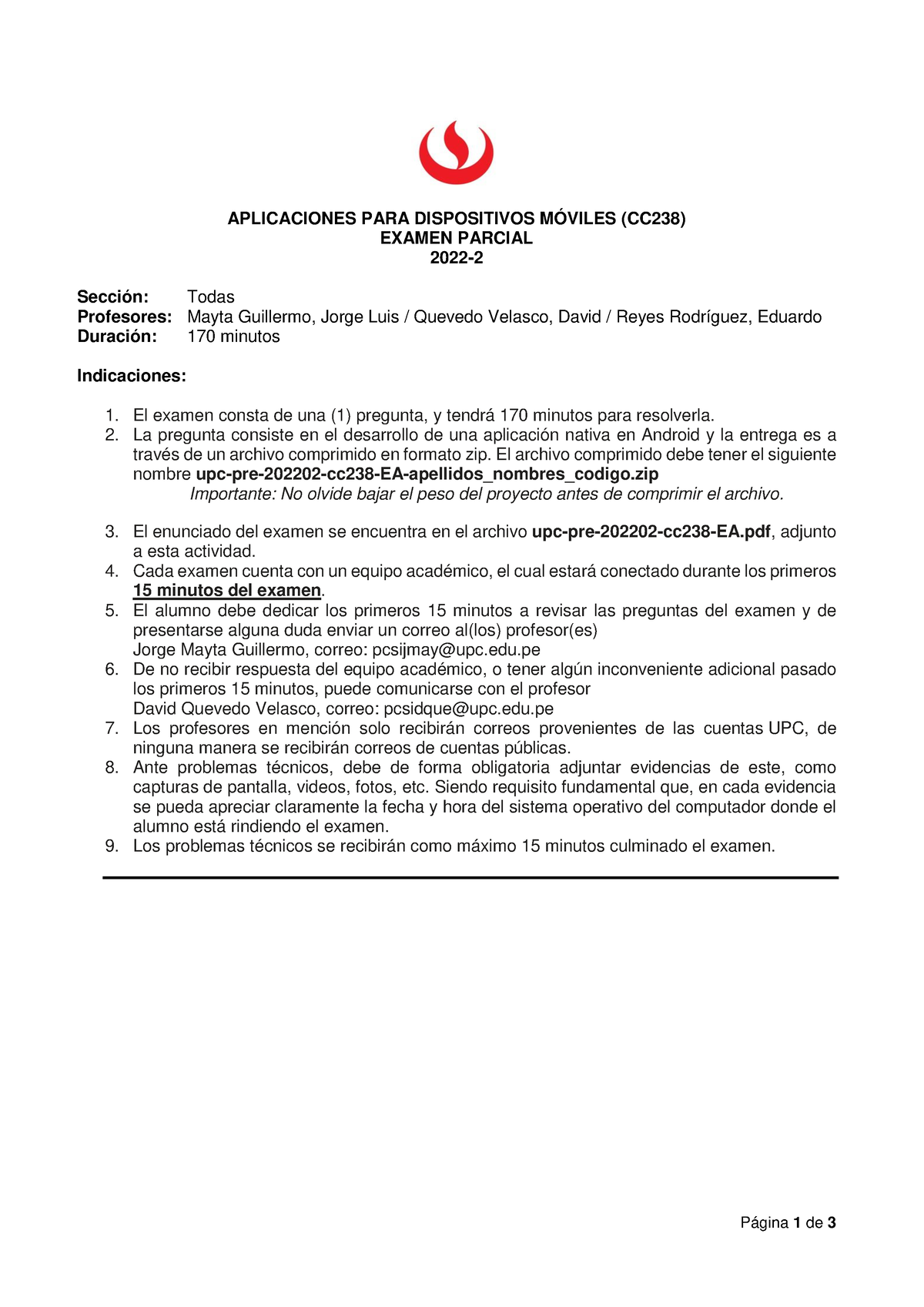 Upc Pre 202202 Cc238 Ea Enunciado De Examen Parcial Ciclo 2022 2 Página 1 De 3 1235