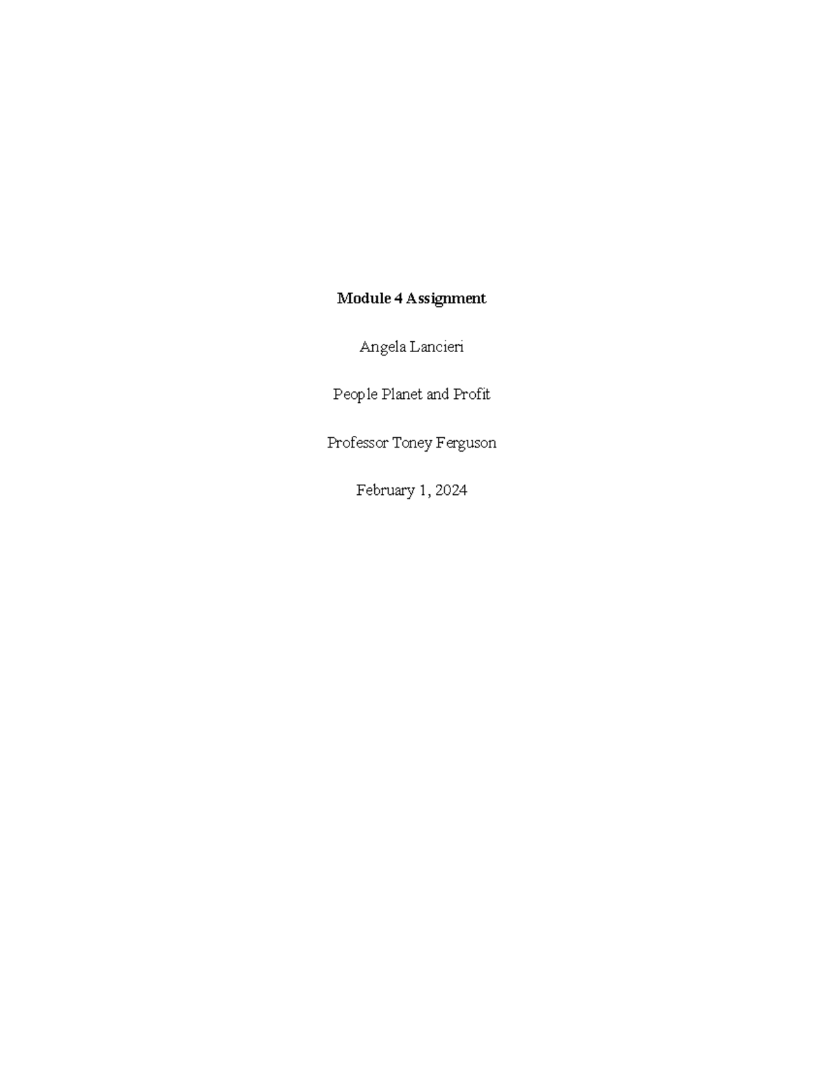 Module 4 Assignment - Module 4 Assignment Angela Lancieri People Planet ...