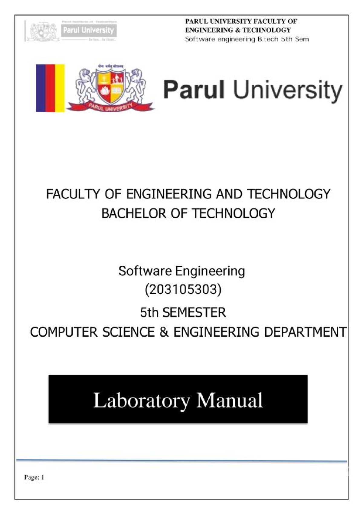 SE LAB Manual Final - B.tech CSE - Studocu