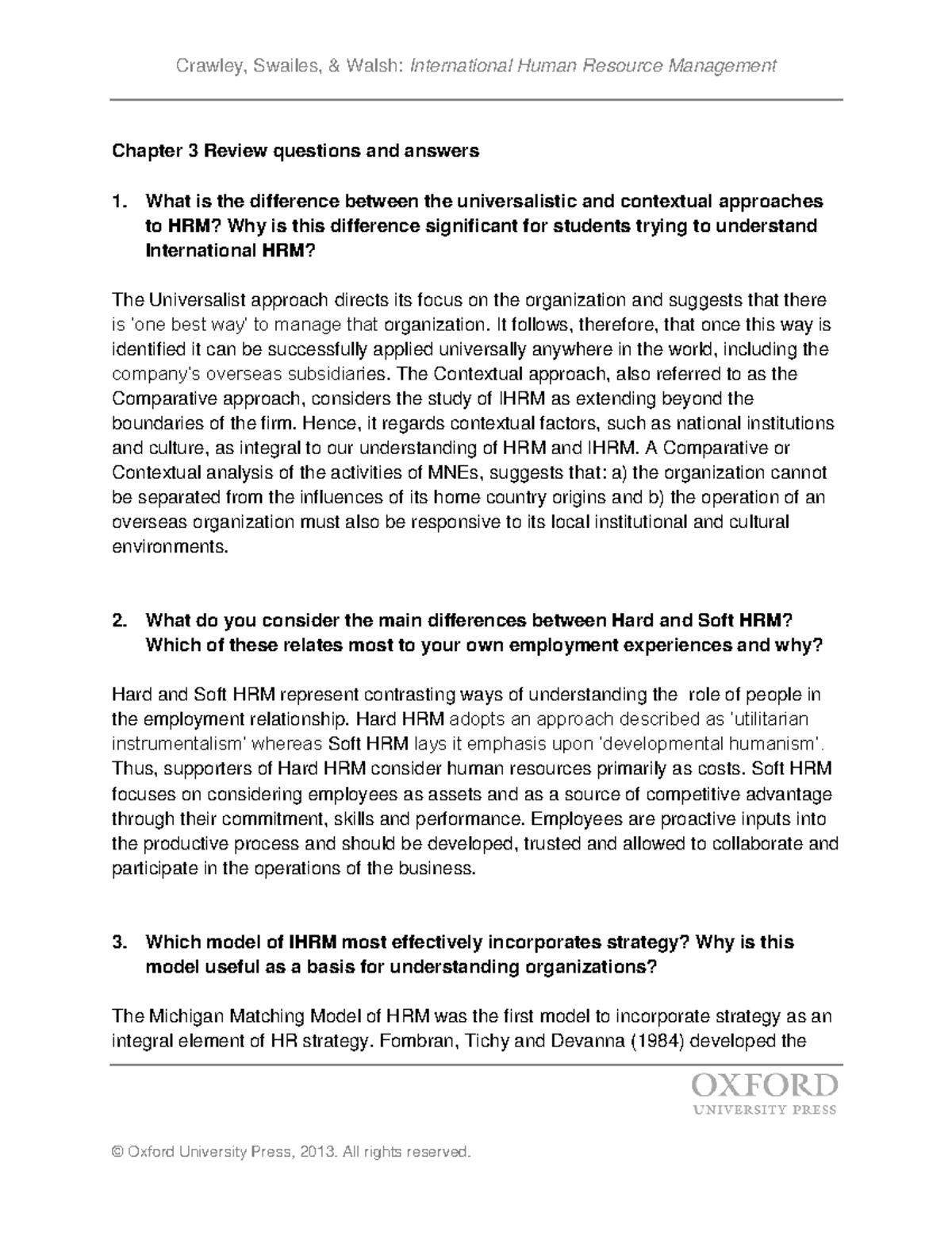 Crawleyetal reviewans ch03 - Chapter 3 Review questions and answers 1 ...