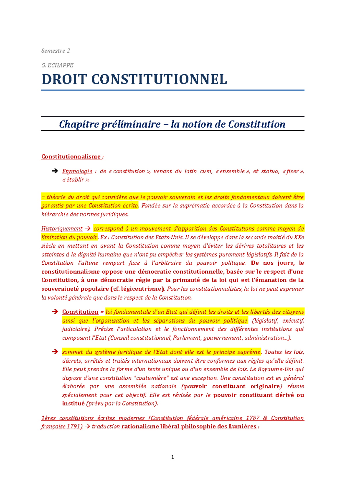 dissertation droit constitutionnel semestre 2