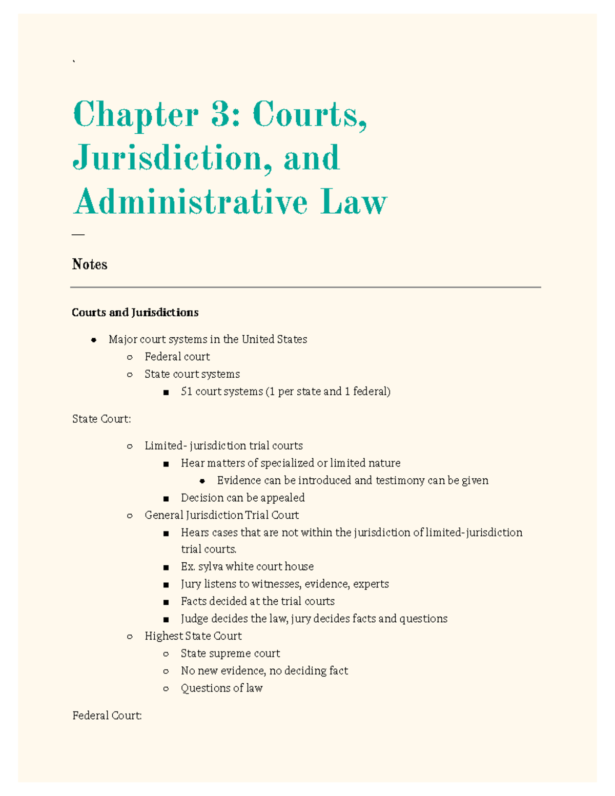 Chapter 3: Courts And Jurisdiction - ` Chapter 3: Courts, Jurisdiction ...