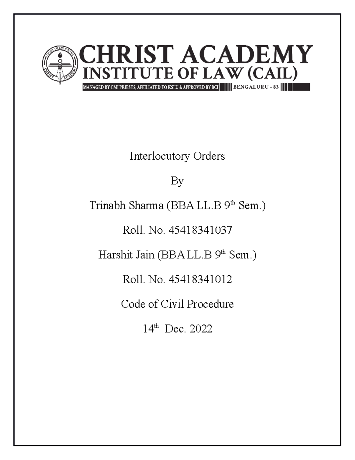CPC - the document is about interlocutory orders - Interlocutory Orders ...