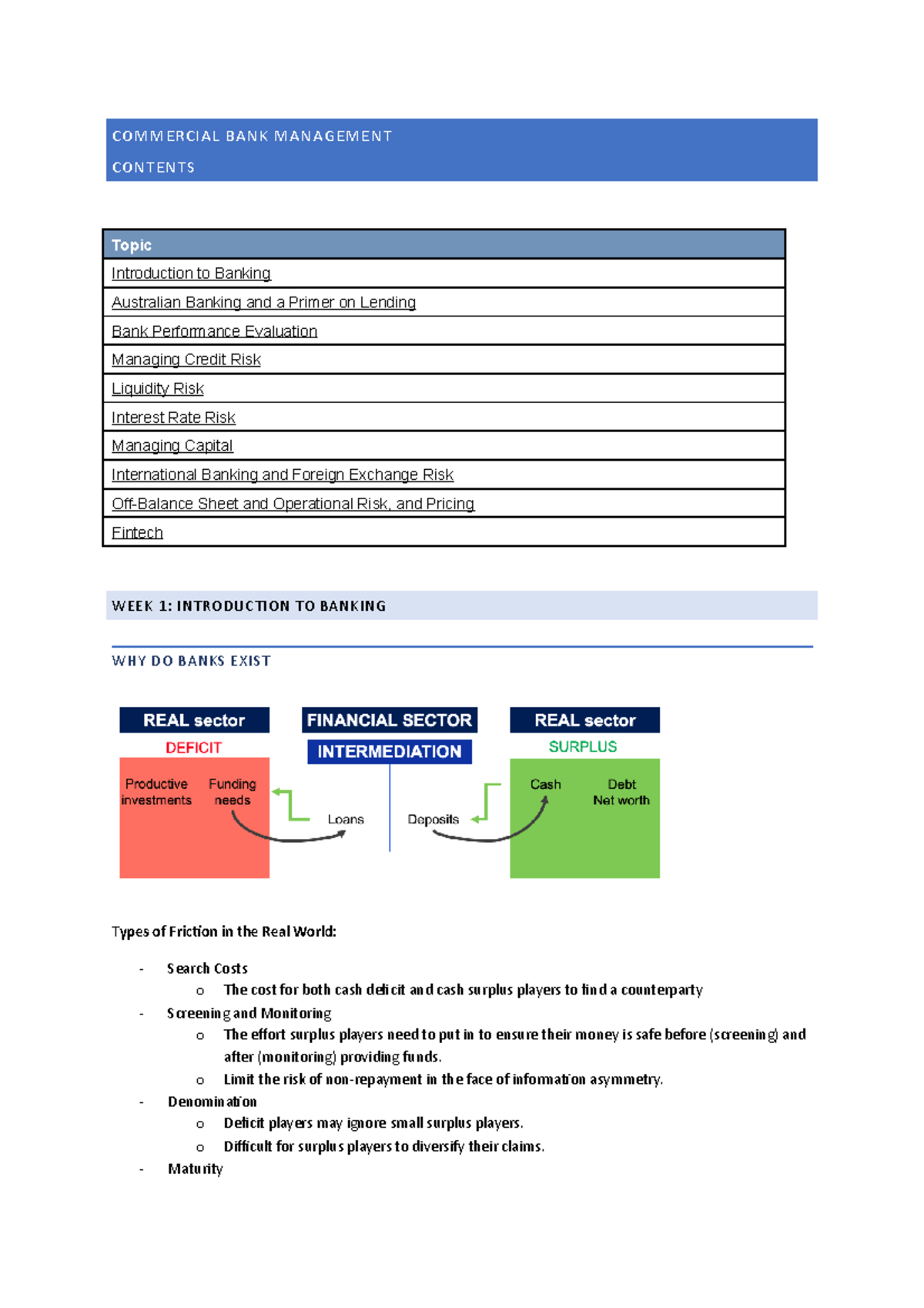 Commercial Bank Management Notes - COMMERCIAL BANK MANAGEMENT CONTENTS ...