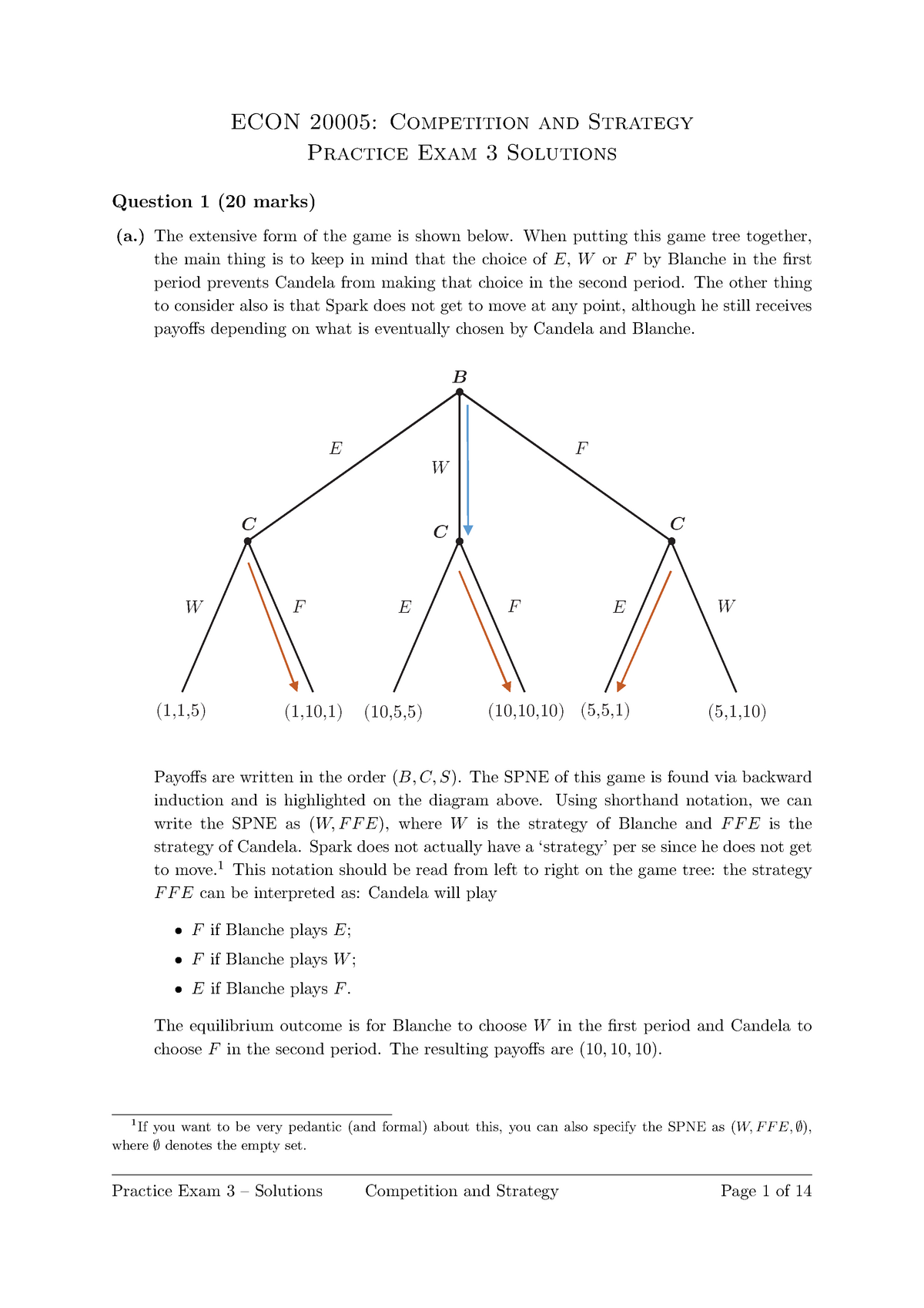 Sample/practice Exam 2017, Answers - ECON 20005: Competition And ...