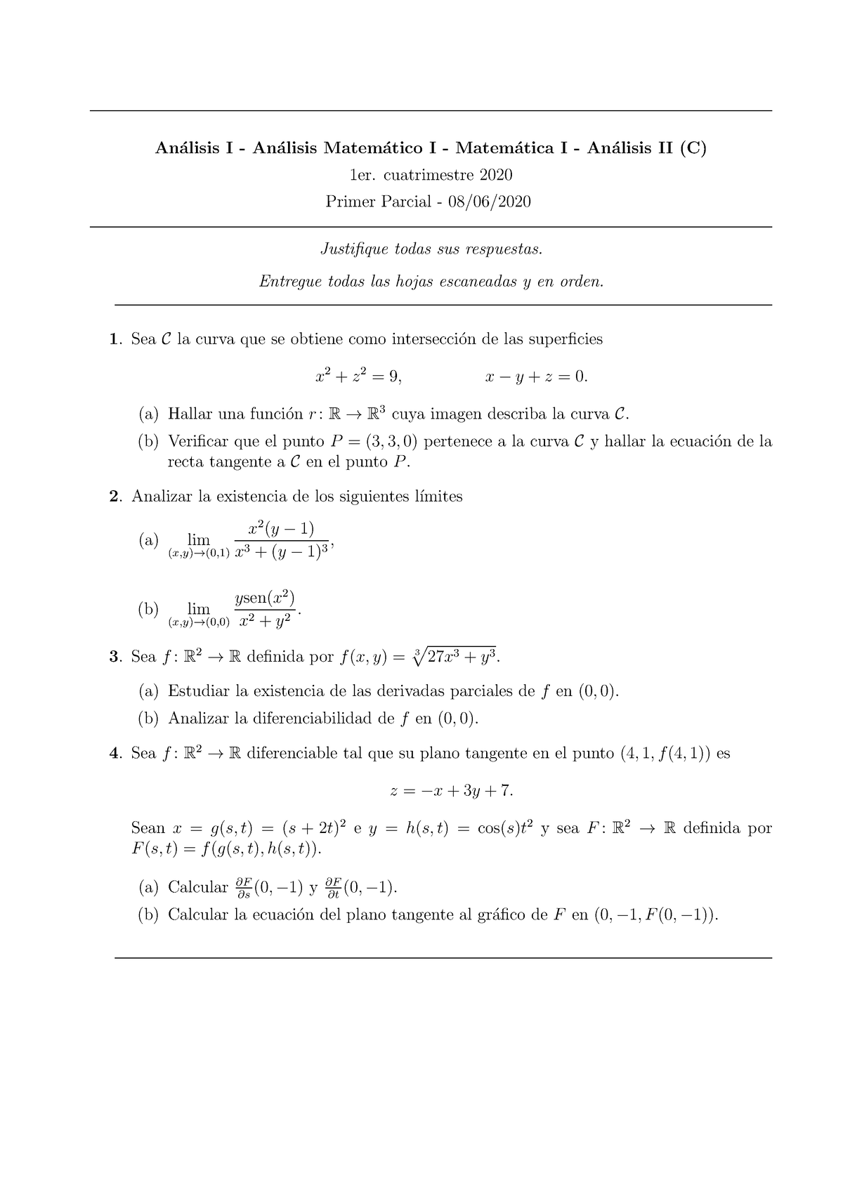 Primer Parcial - An ́alisis I - An ́alisis Matem ́atico I - Matem ...