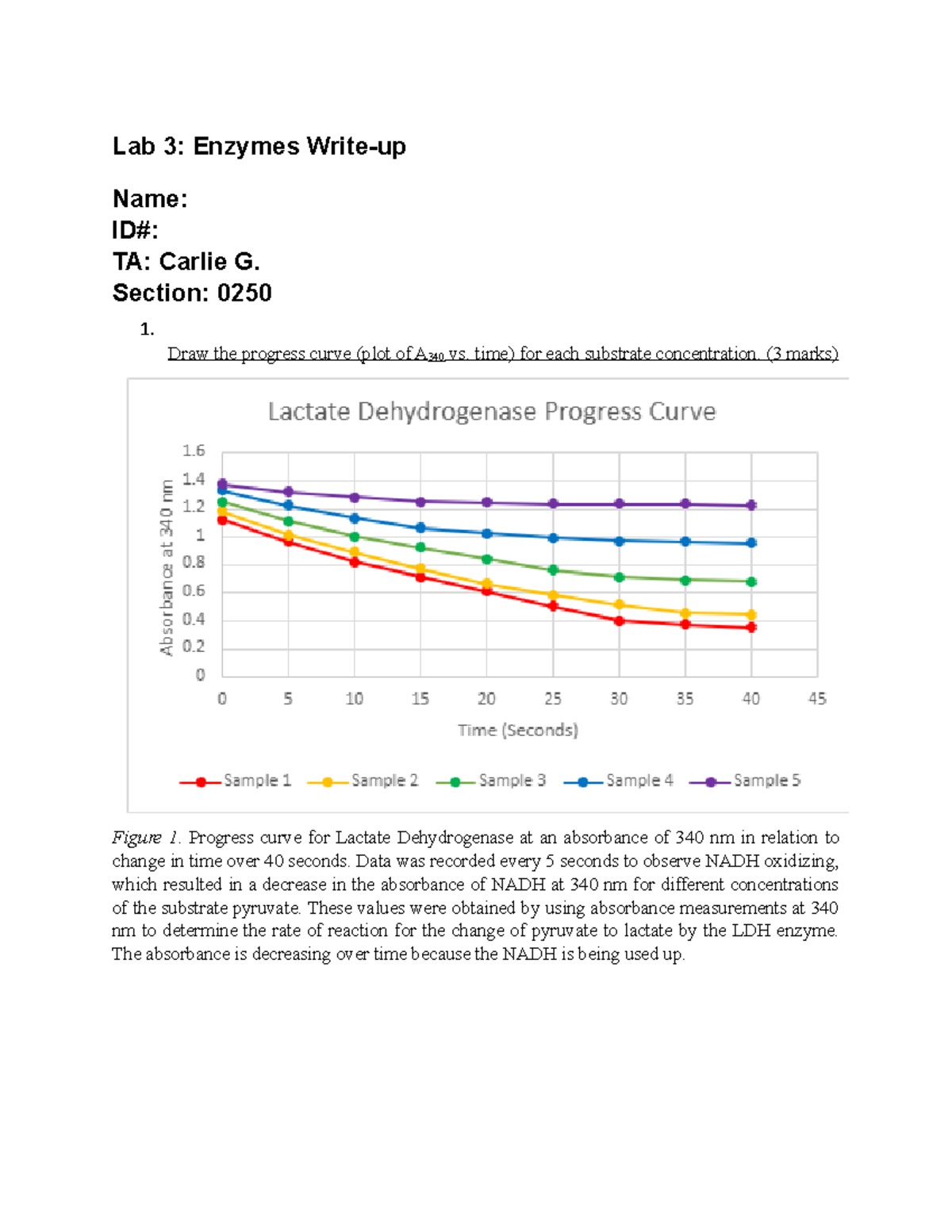 Lab 3 Enzymes Writeup (not including lab manual) Lab 3