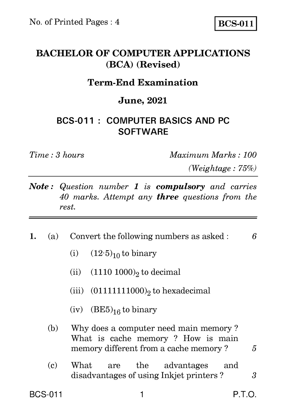 BCS-11 - This Is Computer Basic And Pc Software - BCS-011 1 P.T. BCS ...